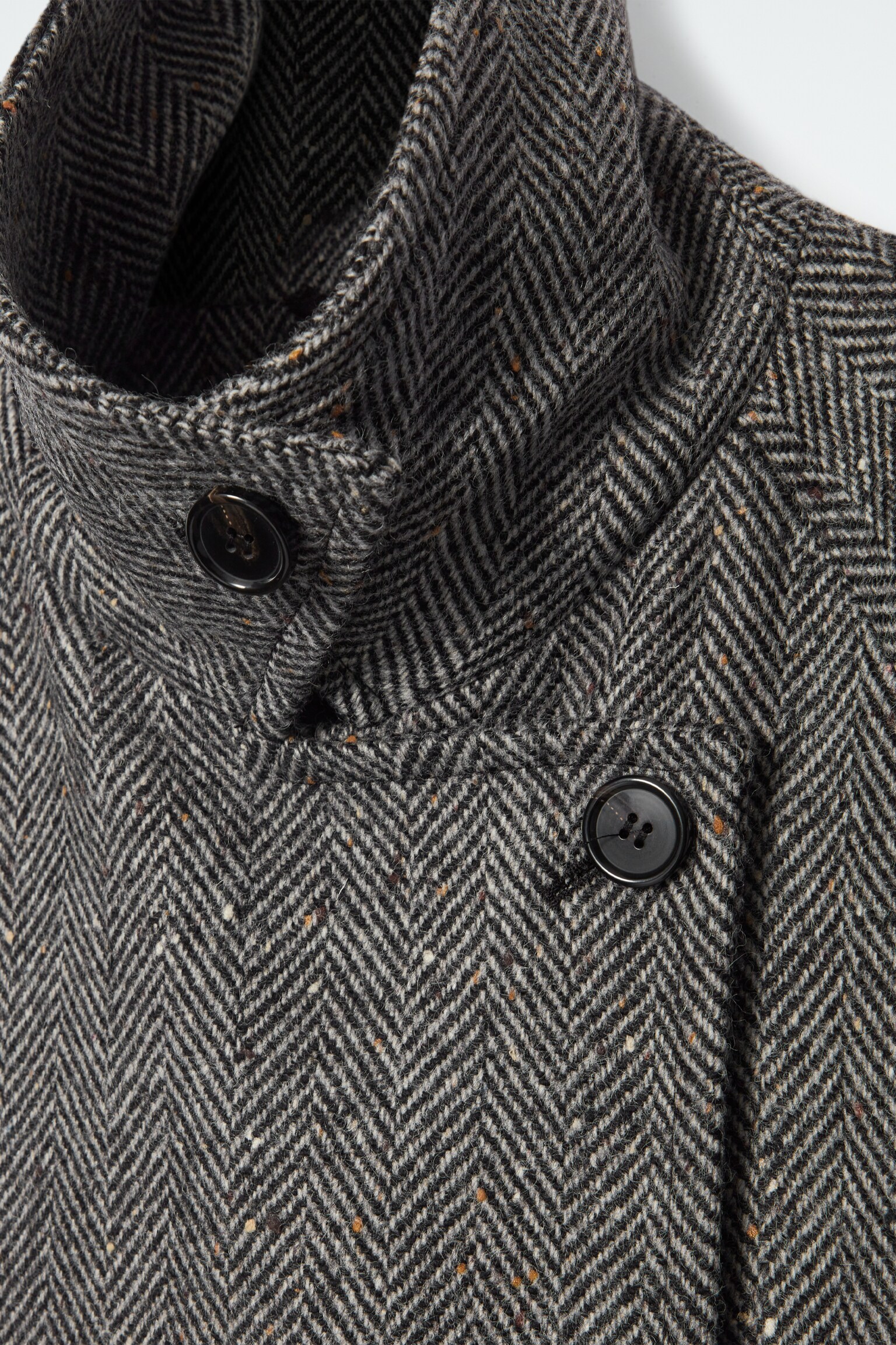 DOPPELREIHIGE OVERSIZED-CABANJACKE AUS WOLLE - GRAU/SCHWARZ - 2