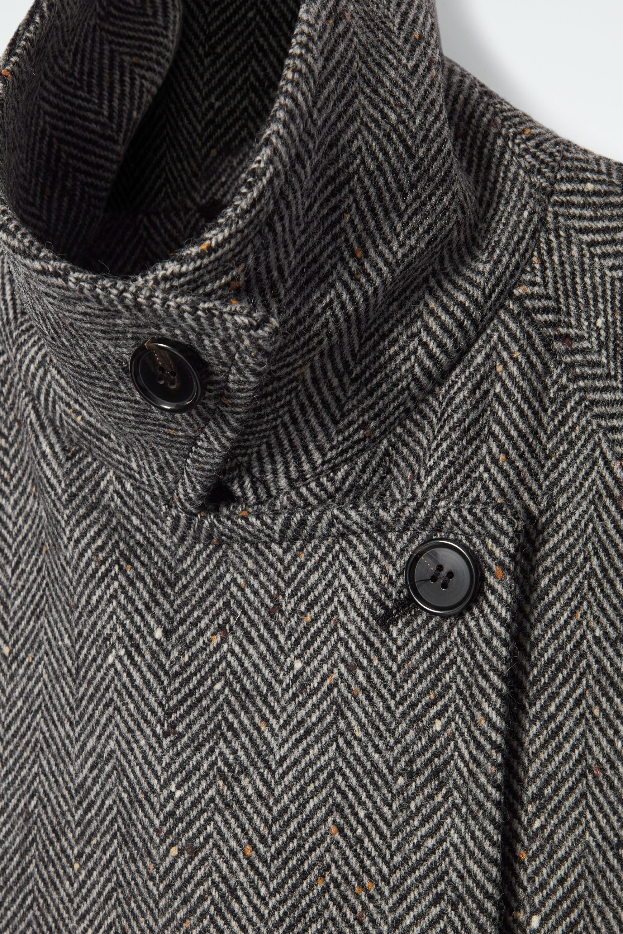 OVERSIZED DOUBLE-BREASTED WOOL PEA COAT - GREY | COS