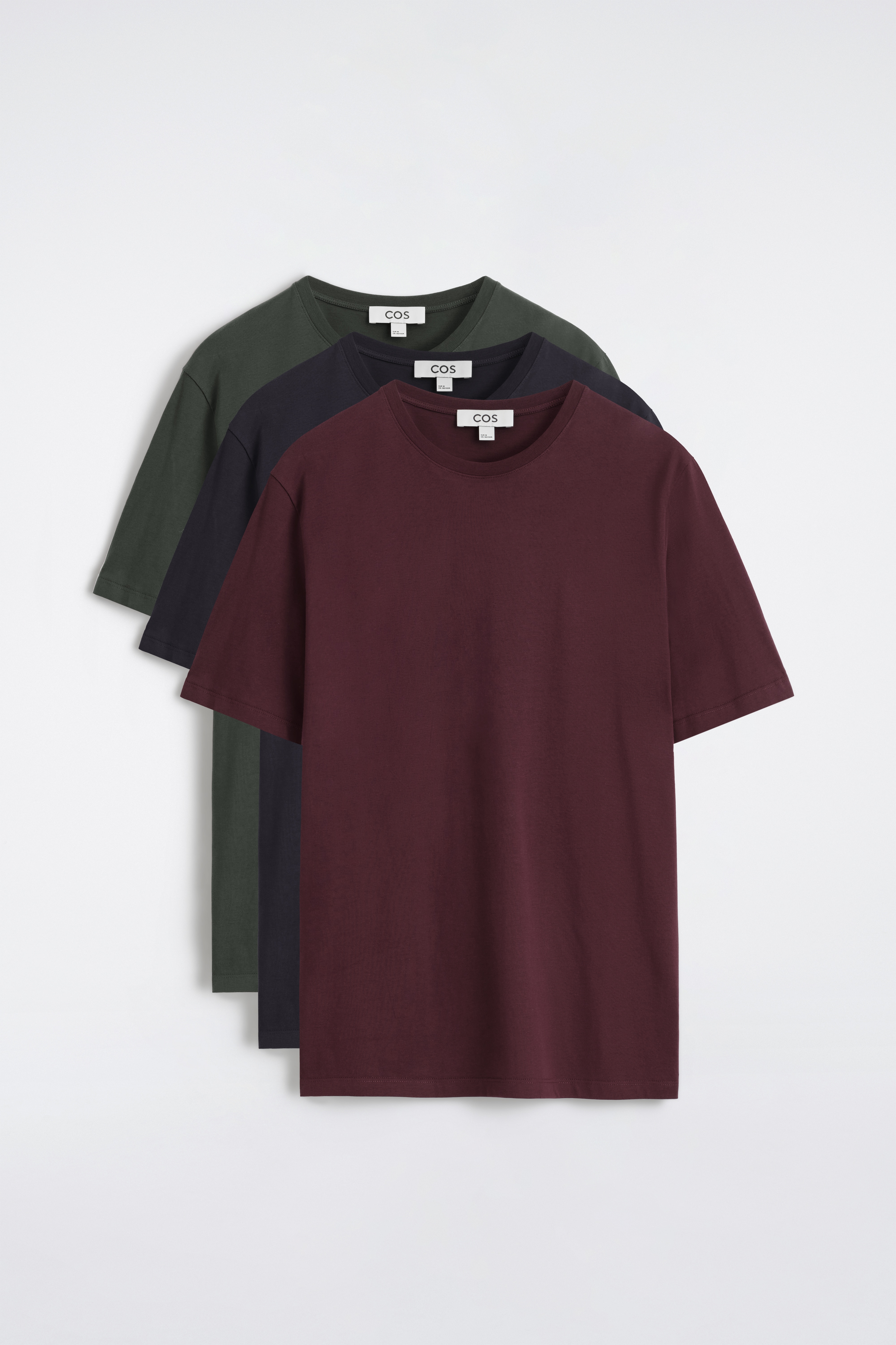 3-PACK ΒΑΜΒΑΚΕΡΑ T-SHIRTS ΜΕ ΣΤΡΟΓΓΥΛΗ ΛΑΙΜΟΚΟΨΗ - NAVY / ΣΚΟΥΡΟ ΚΟΚΚΙΝΟ / ΠΡΑΣΙΝΟ/ΛΕΥΚΟ/ΣΚΟΥΡΟ ΜΠΛΕ / ΛΕΥΚΟ / ΓΚΡΙ/Μαύρο