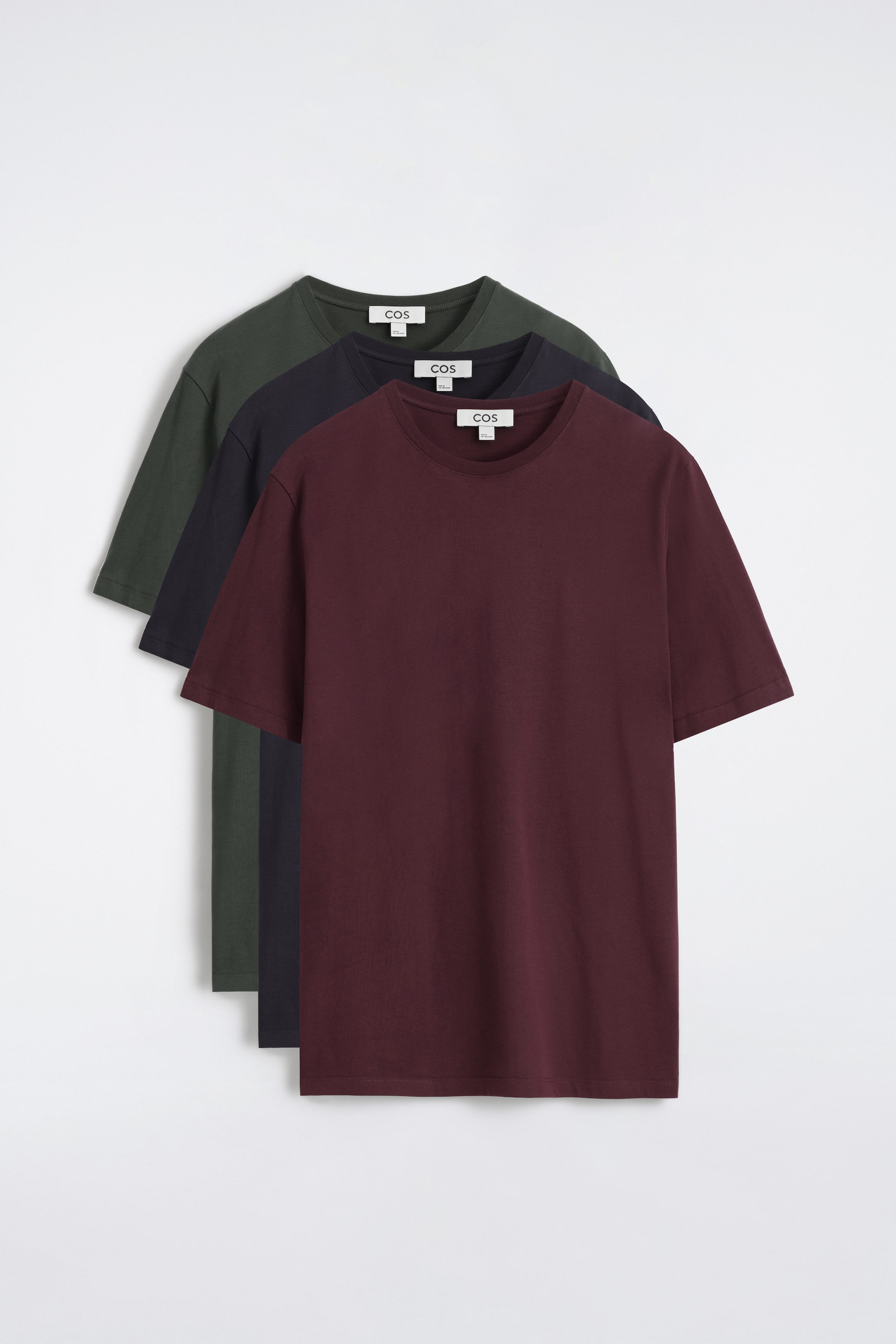 LOT DE 3 T-SHIRTS À COL ROND EN COTON