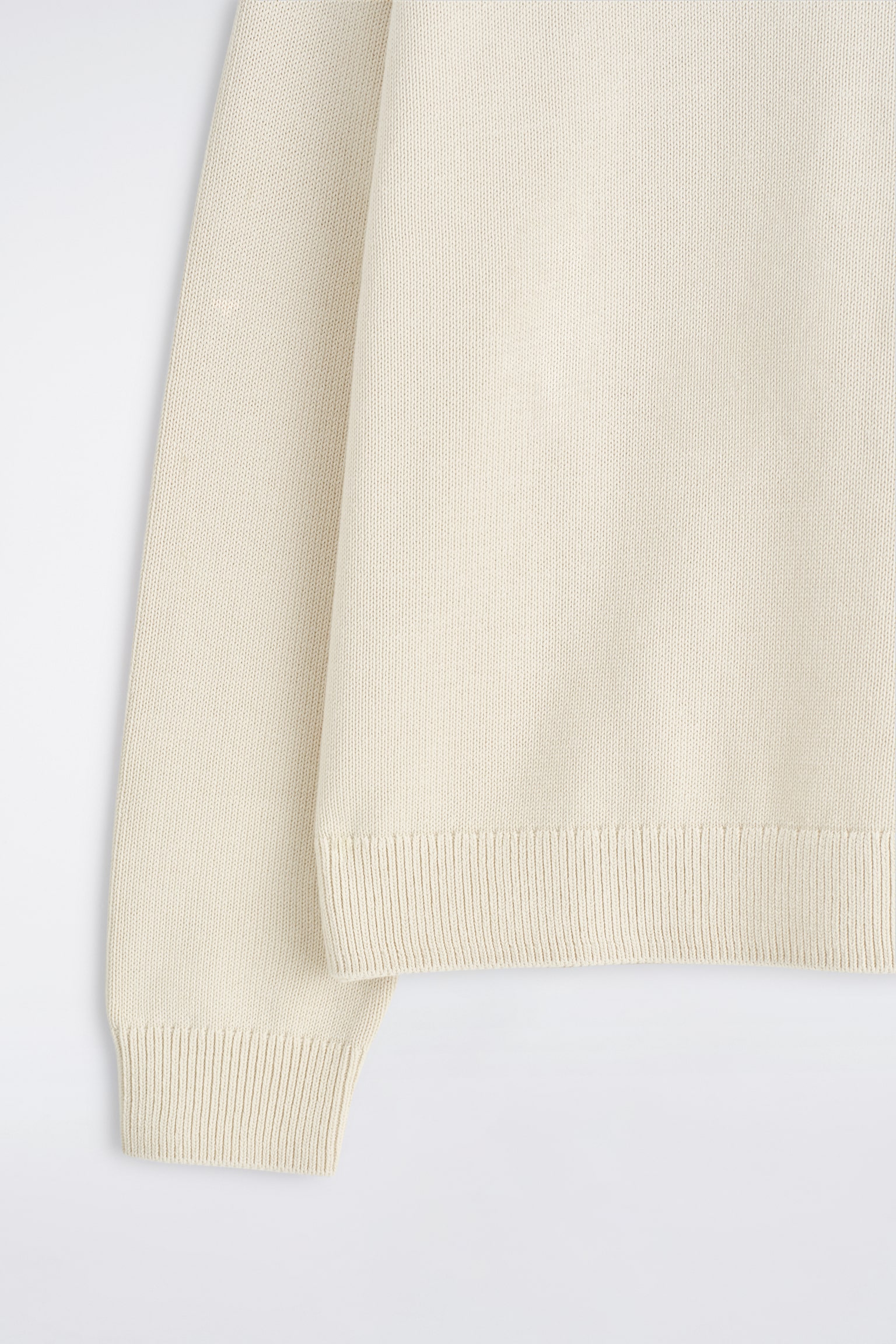 PULL EN MAILLE DE COTON À COL ROND - CRÈME/ROSE CLAIR - 6