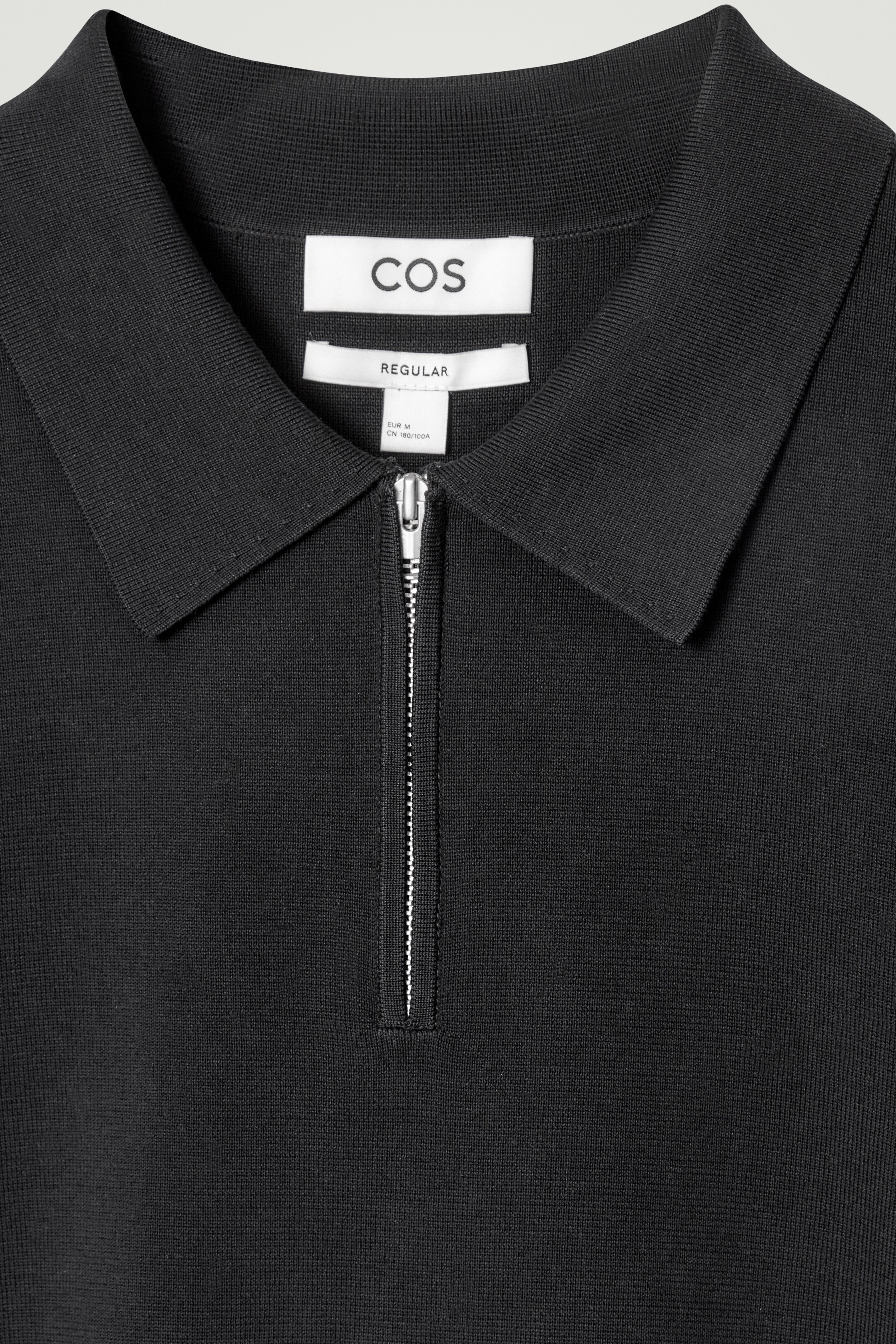 Agrandir l'image: POLO REGULAR DEMI-ZIPPÉ EN MAILLE - NOIR - HOMME | H&M CH 8