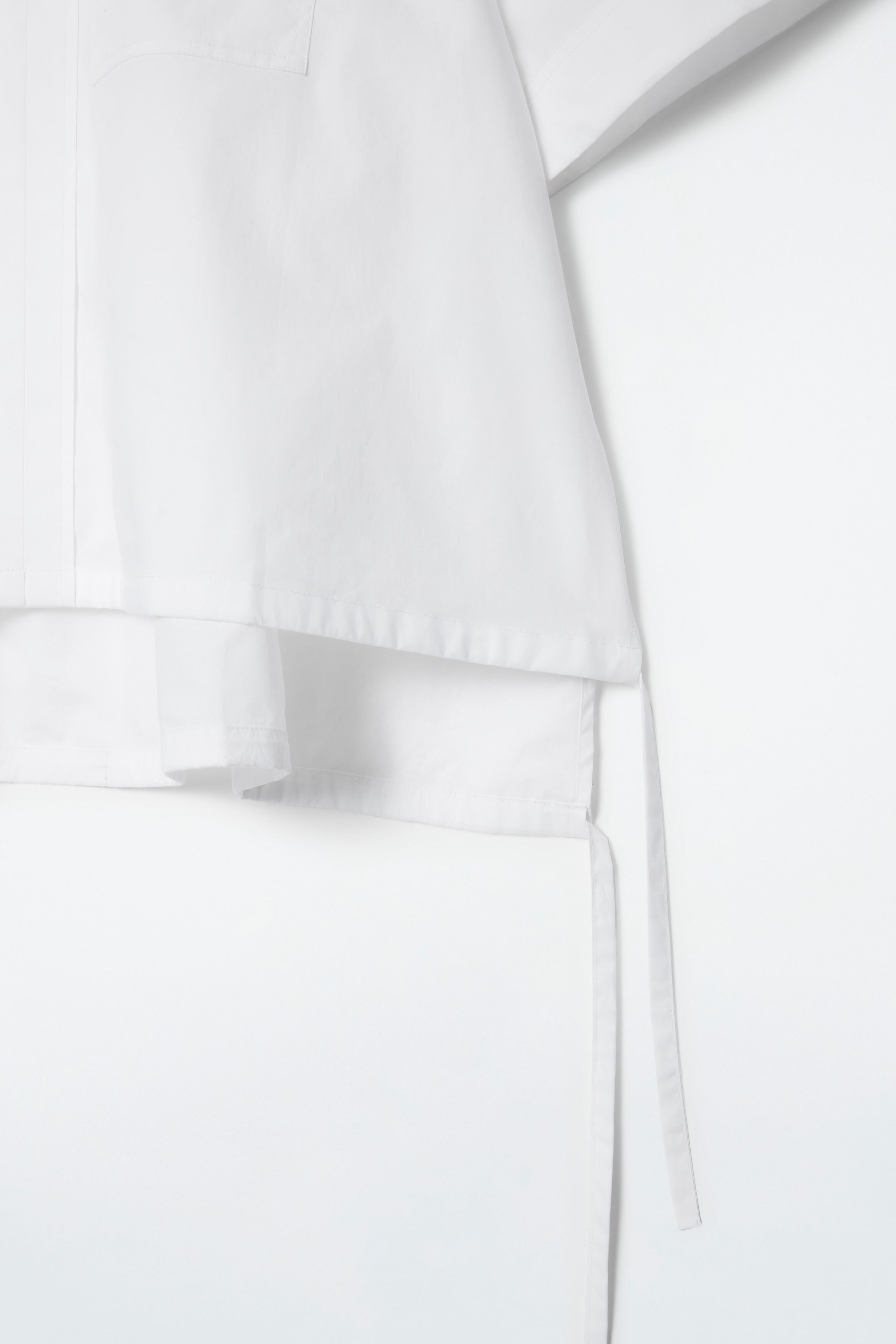 OPEN-COLLAR DRAWSTRING BLOUSE - WHITE | COS