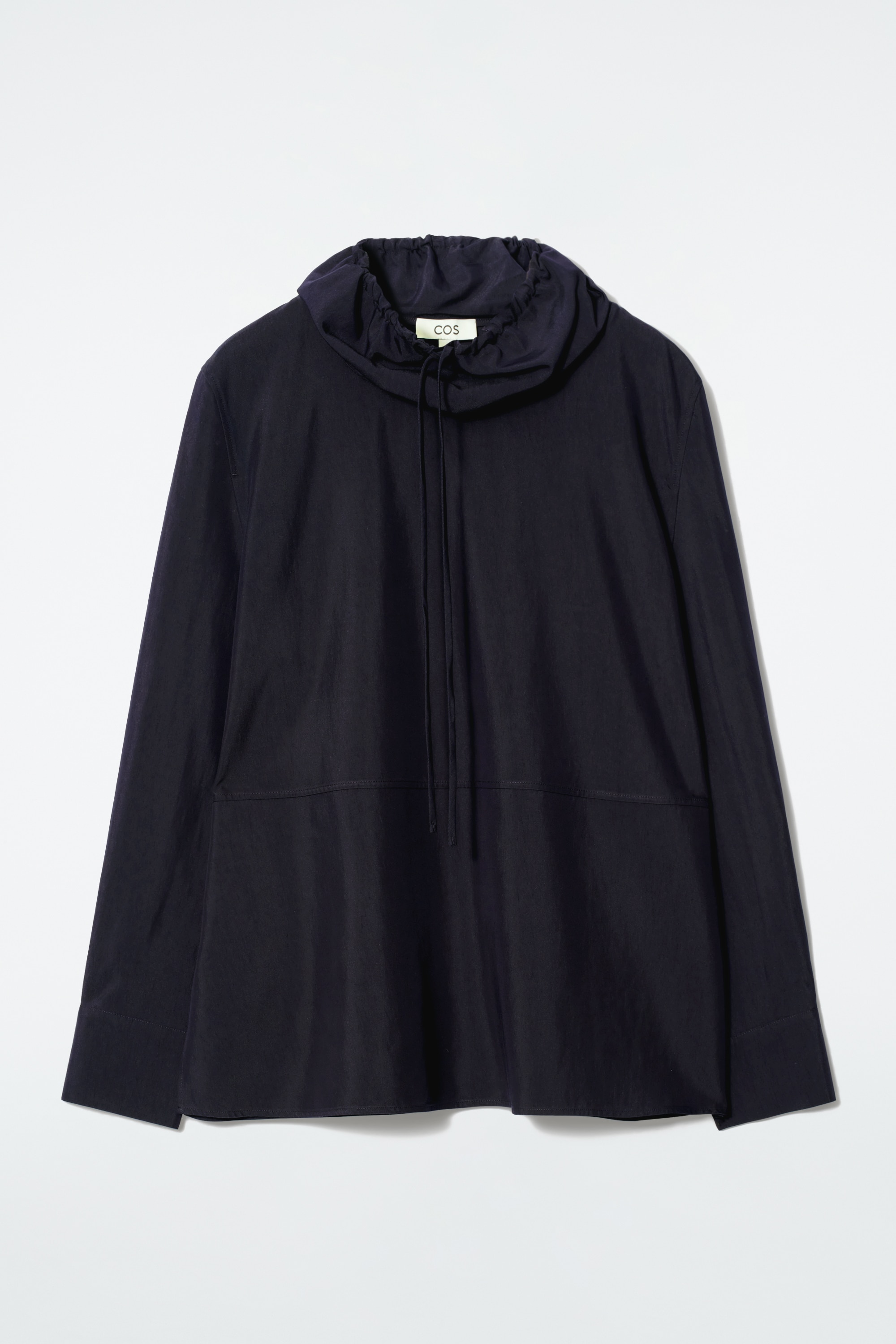 Top met trekkoordhalslijn - MARINEBLAUW