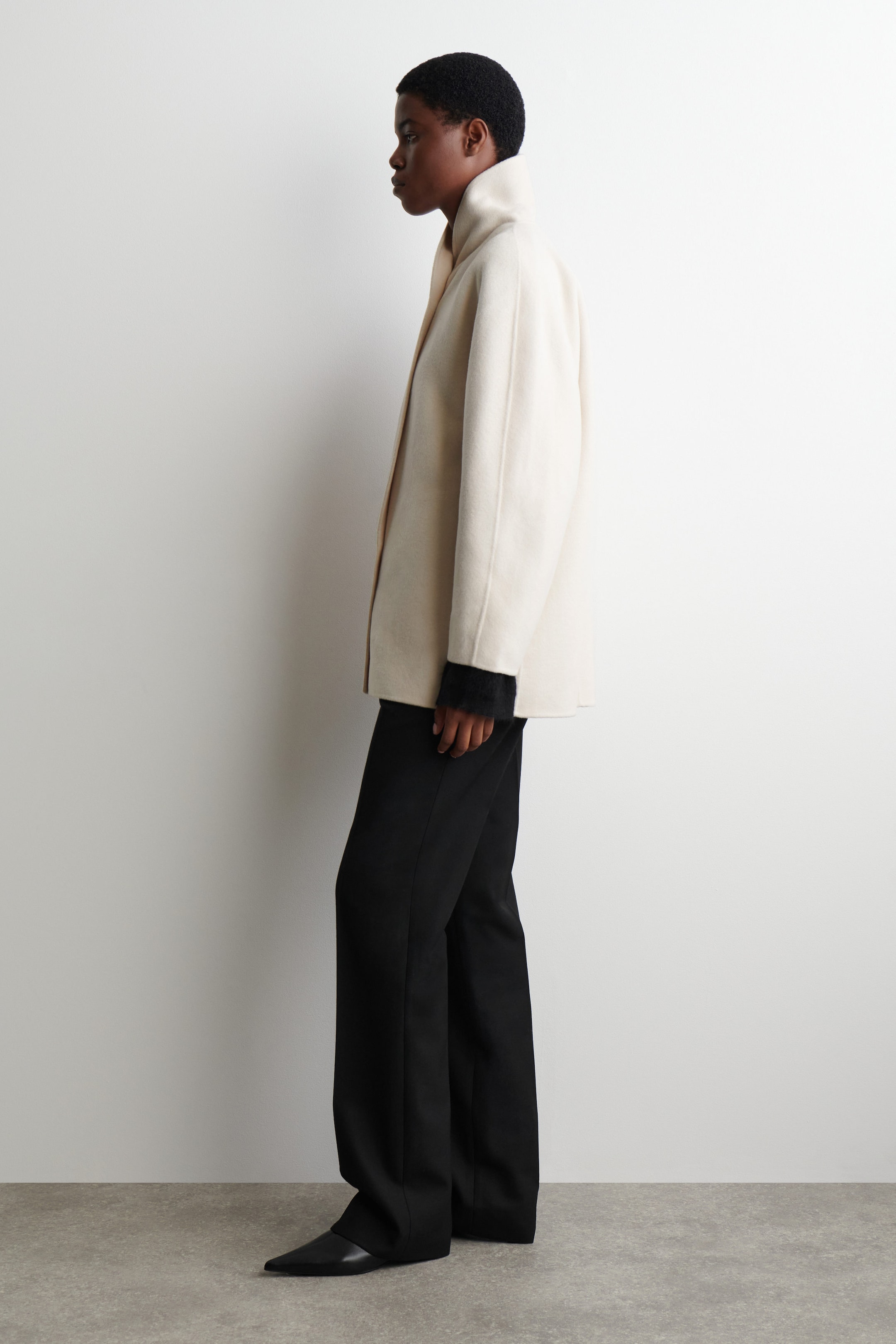 DOUBLE-FACED WOOL PEA COAT