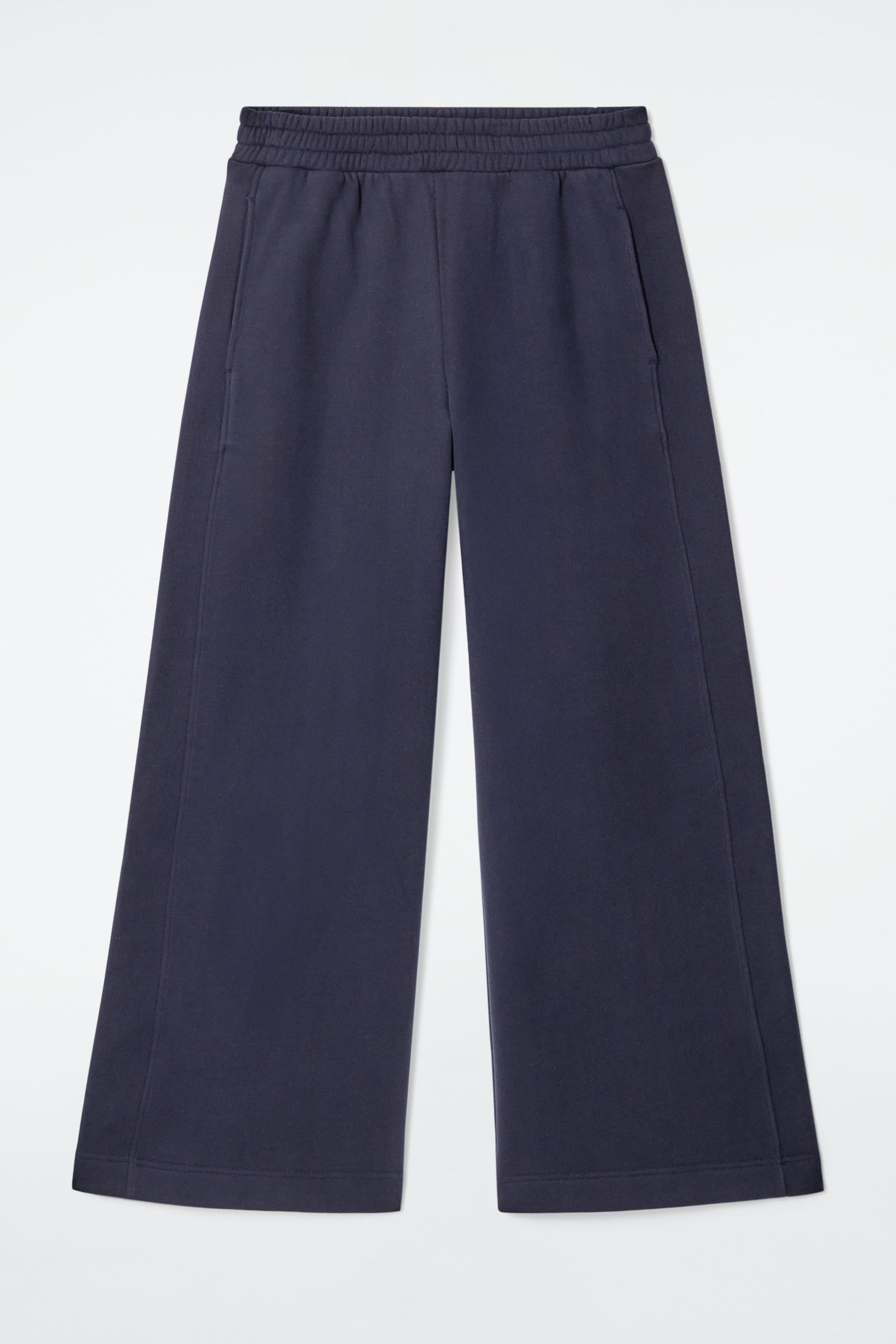 BRUSHED-COTTON WIDE-LEG JOGGERS