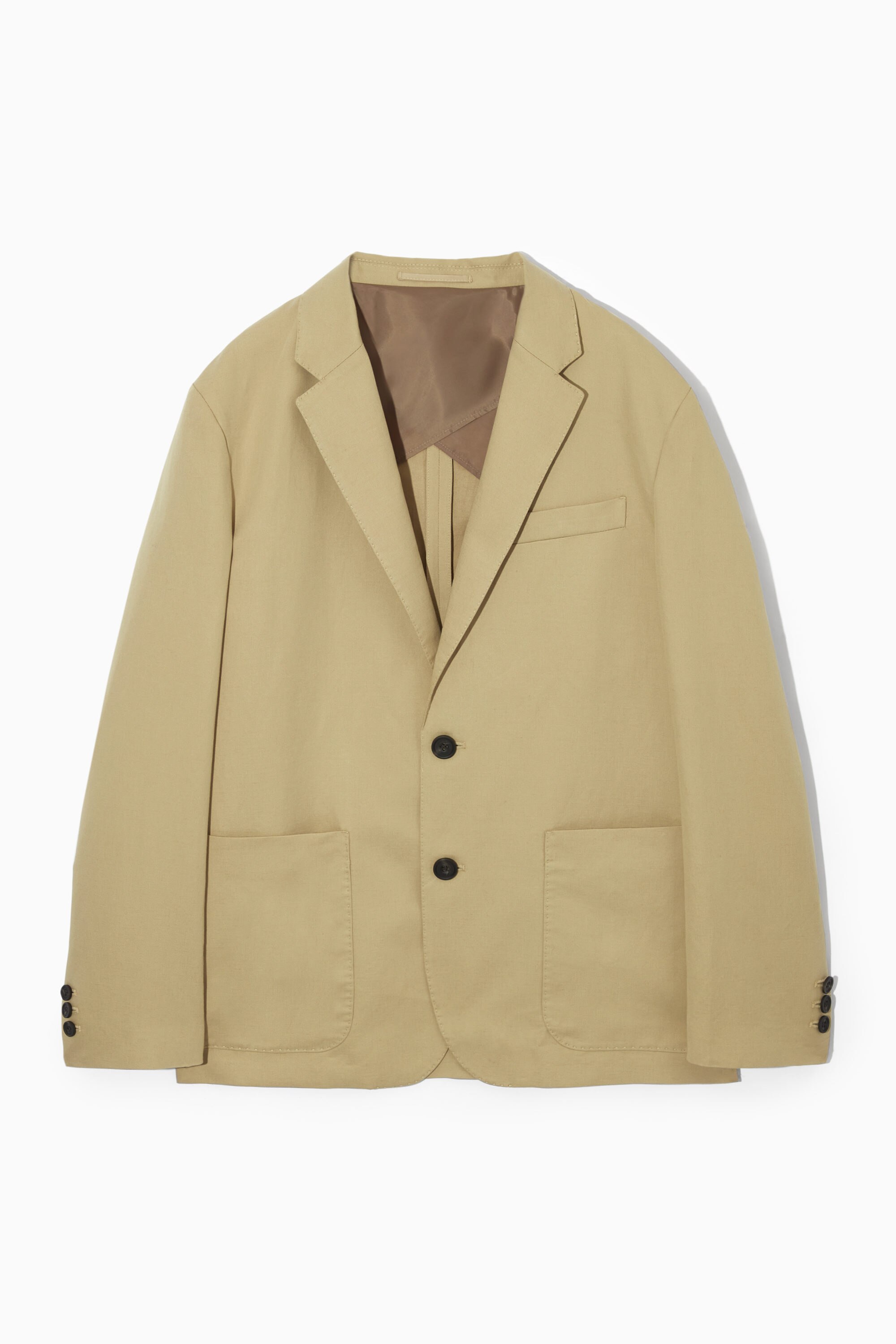 LINEN AND COTTON-BLEND BLAZER - BEIGE | COS