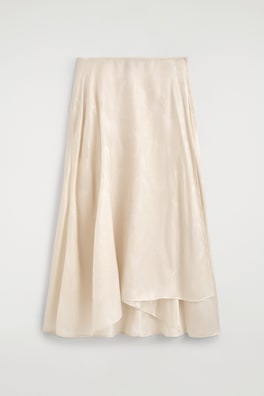 JACQUARD HANDKERCHIEF MIDI SKIRT — CREAM 7