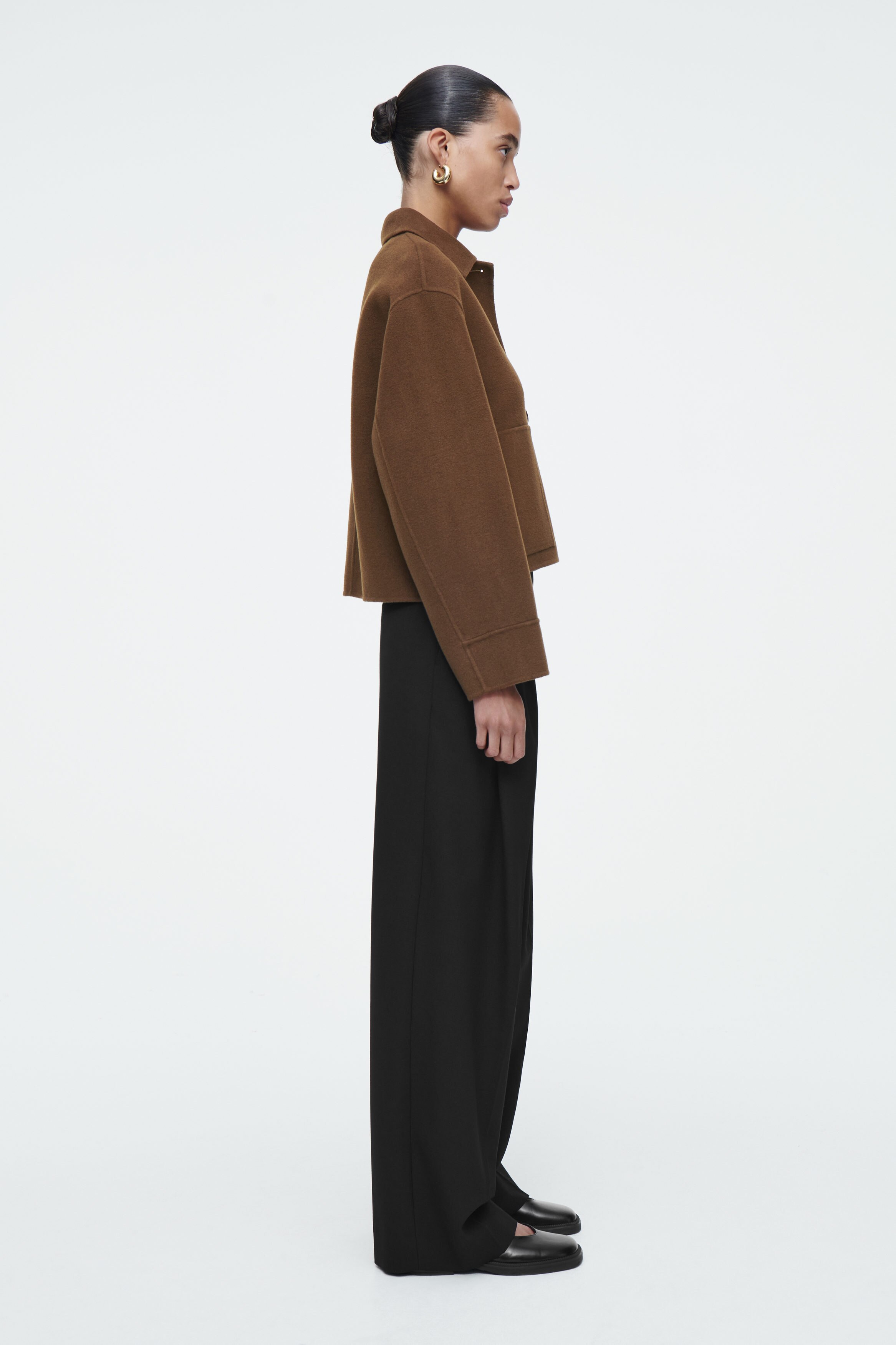 ジャケット・アウター COS BOXY DOUBLE-FACED WOOL JACKET BOXY DOUBLE-FACED WOOL JACKET - BROWN | COS