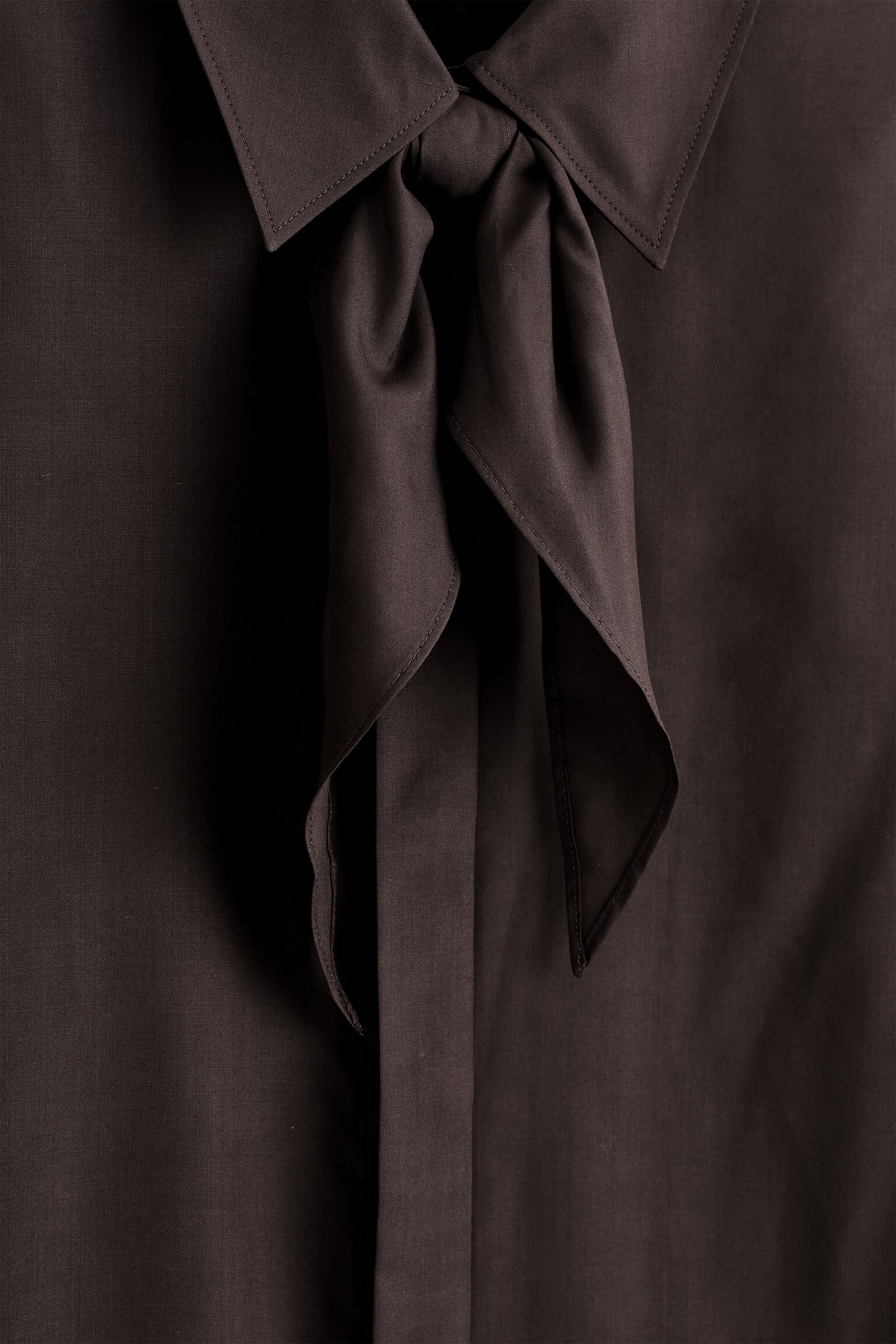 CAMICIA IN SETA CON DETTAGLIO FOULARD - CASTAGNA - 5