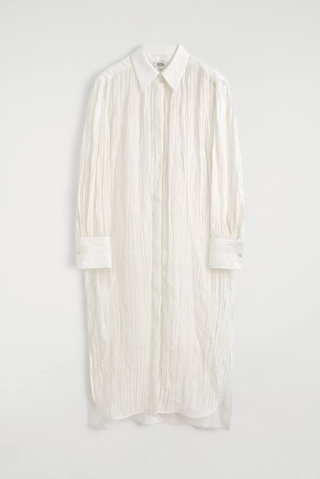 HEMDKLEID AUS SEIDE IN MIDILÄNGE - WEISS - 1