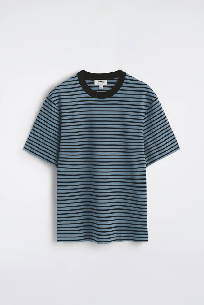T-SHIRT GIROCOLLO IN COTONE INTERLOCK - BLU / RIGHE/BIANCO/BLU NAVY / BIANCO / RIGHE/VERDE / BIANCO / RIGHE/BLU NAVY/BLU NAVY / BIANCO / RIGHE/GIALLO BURRO/BIANCO/NERO - 1
