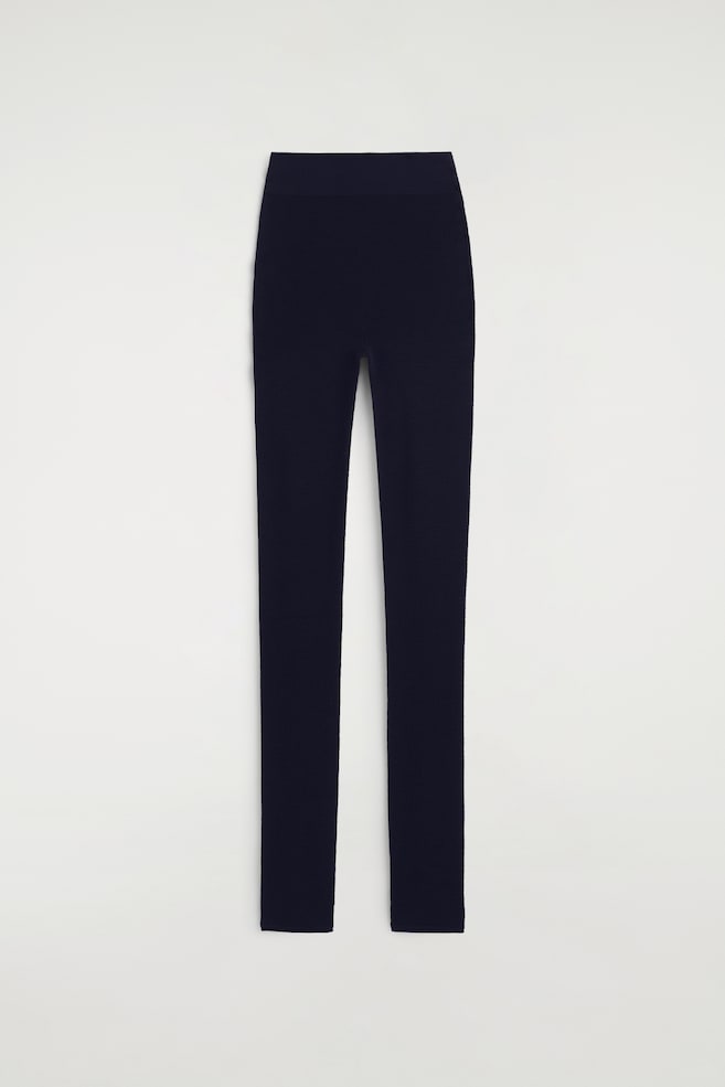 NAHTLOSE LEGGINGS AUS MERINOWOLLE - NAVYBLAU/SCHWARZ - 1