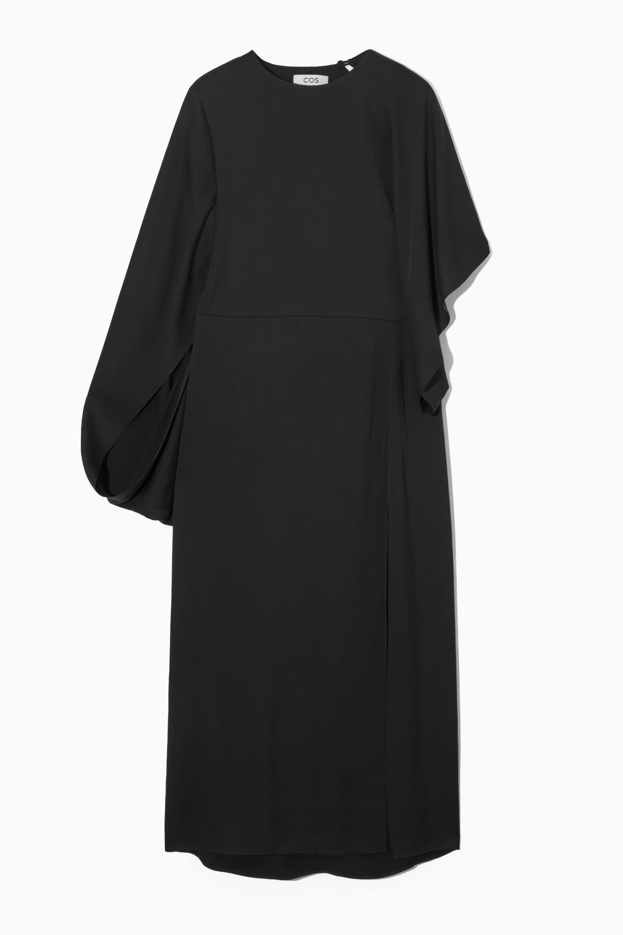 View larger image: ASYMMETRIC-SLEEVE DRAPED MIDI DRESS - BLACK - Ladies | H&M GB 1