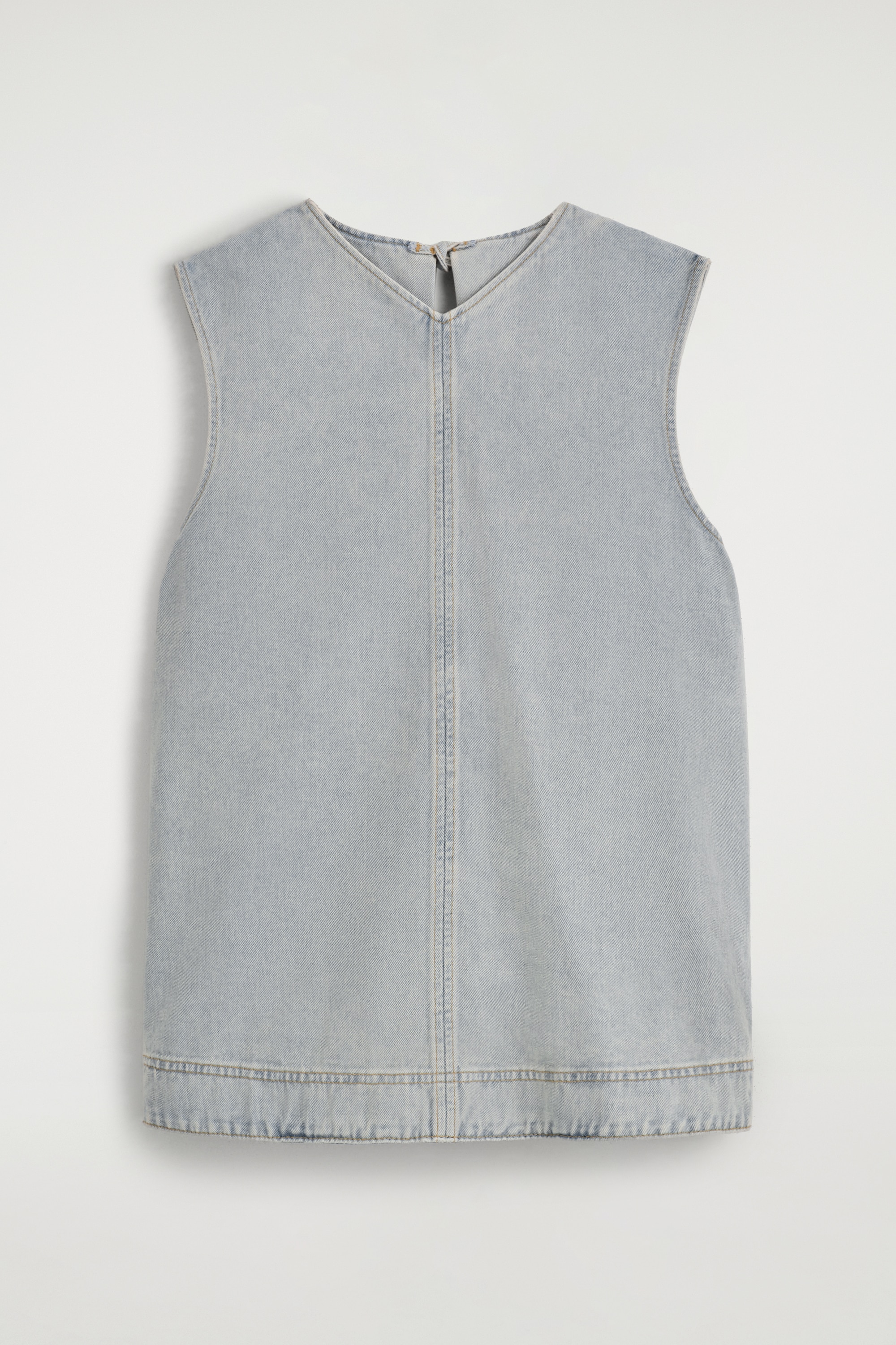 OBERTEIL AUS DENIM MIT RÜCKENAUSSCHNITT - BLAU