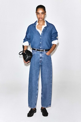 LONGLINE DENIM SHIRT — BLUE 2