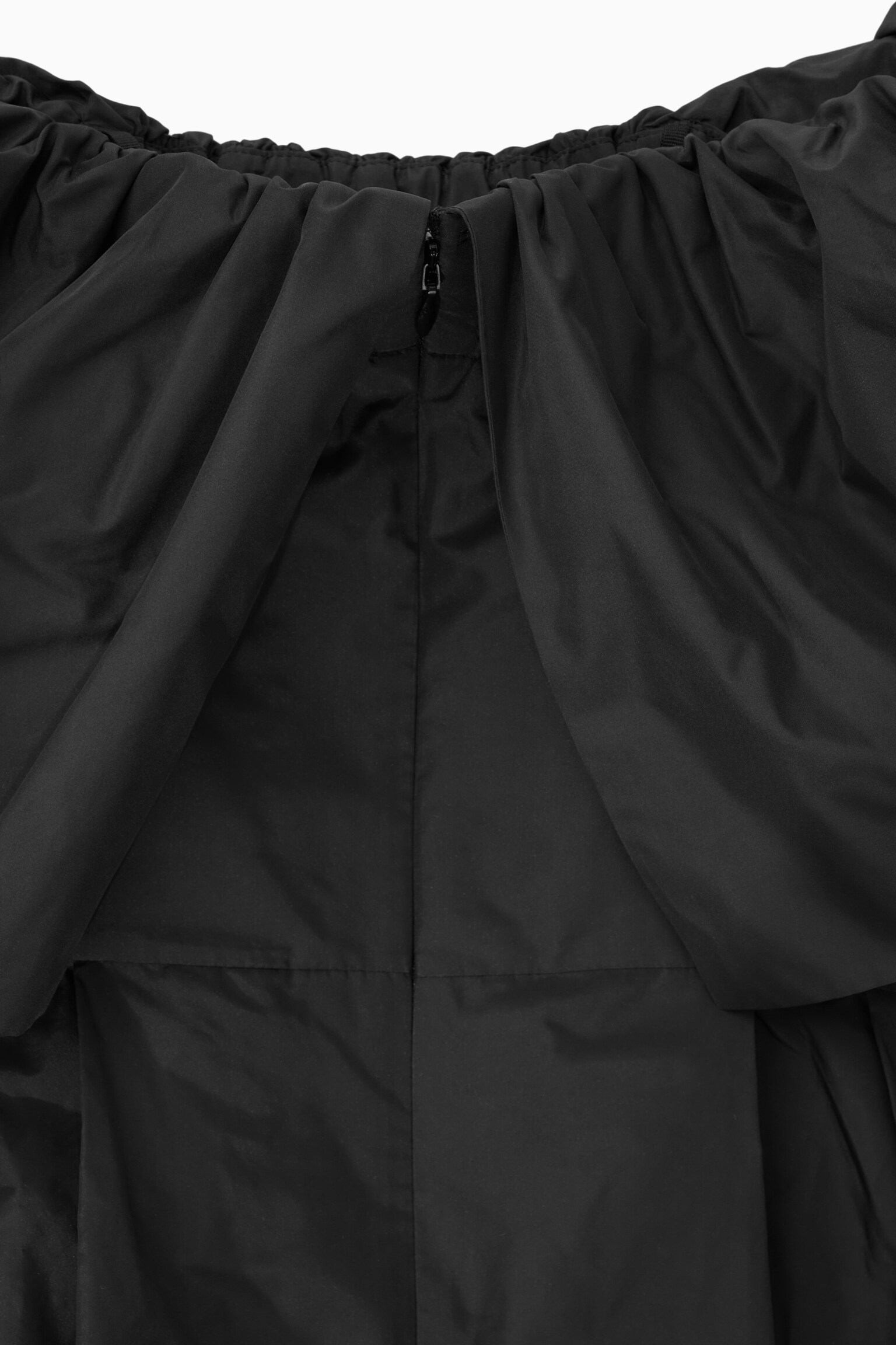 VOLUMINÖSES SCHULTERFREIES MINIKLEID - SCHWARZ - 2