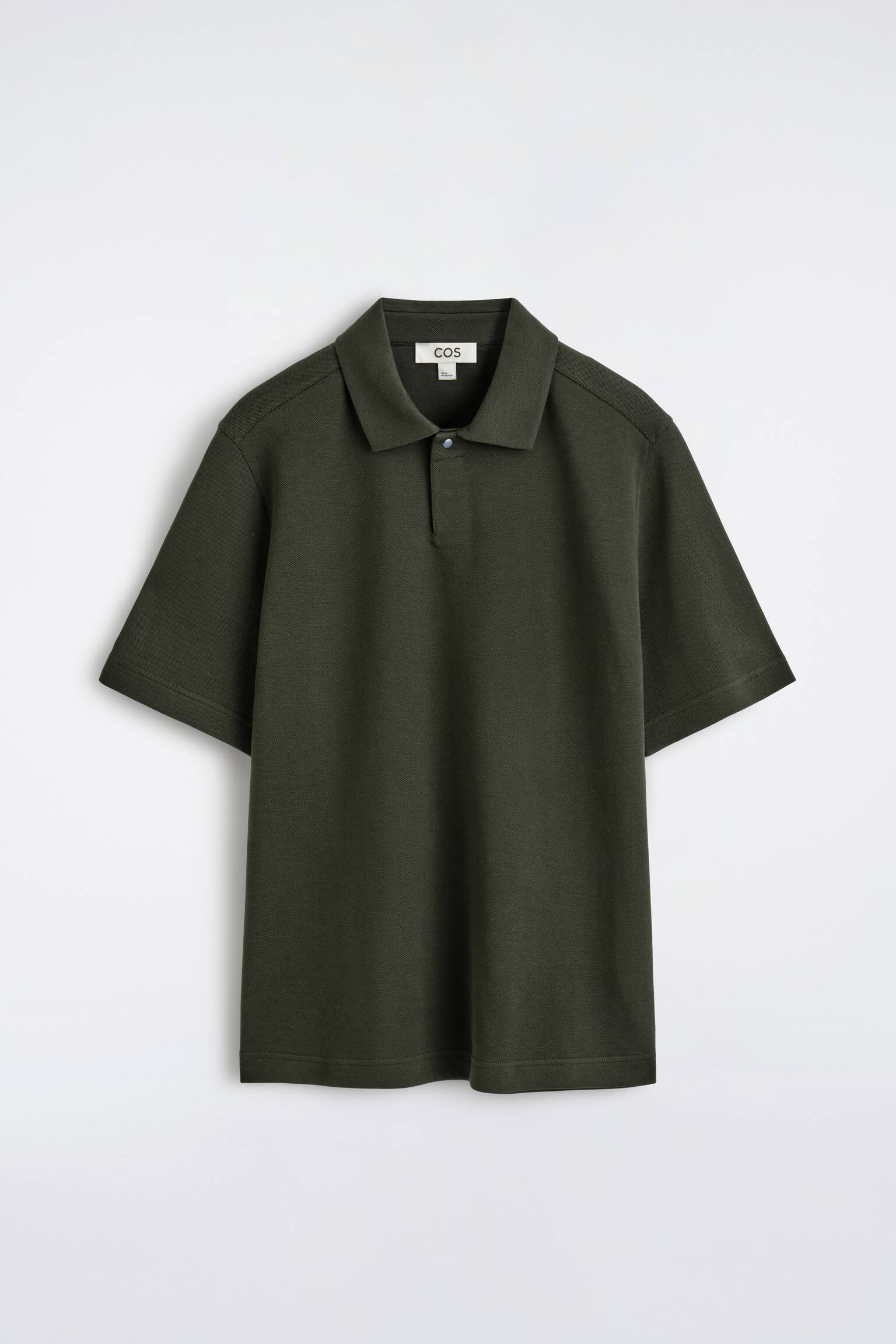 POLOSKJORTE I BOMULDSPIQUÉ - MØRKEGRØN - 2