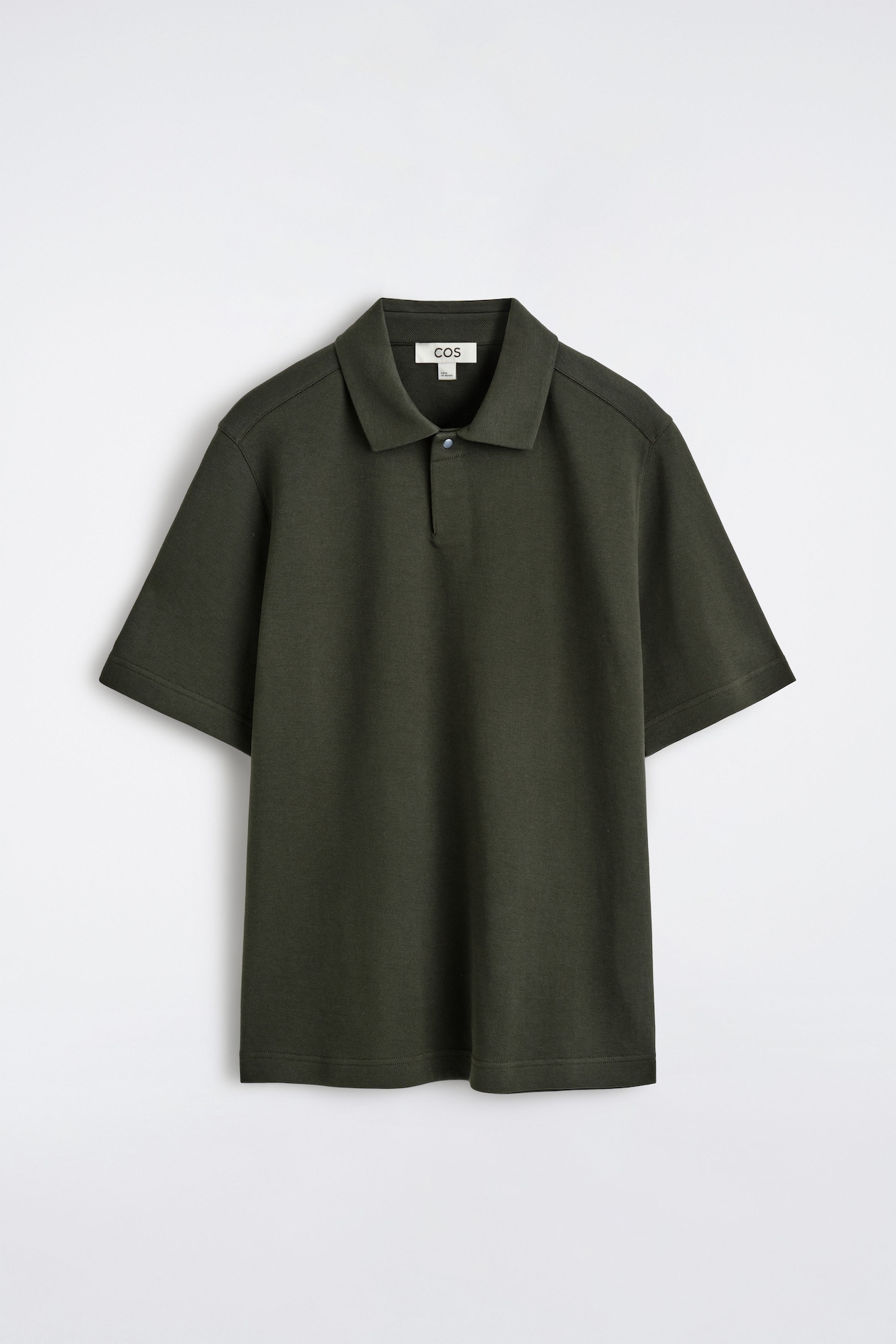 COTTON-PIQUÉ POLO SHIRT — DARK GREEN