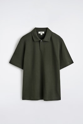 COTTON-PIQUÉ POLO SHIRT — DARK GREEN 7