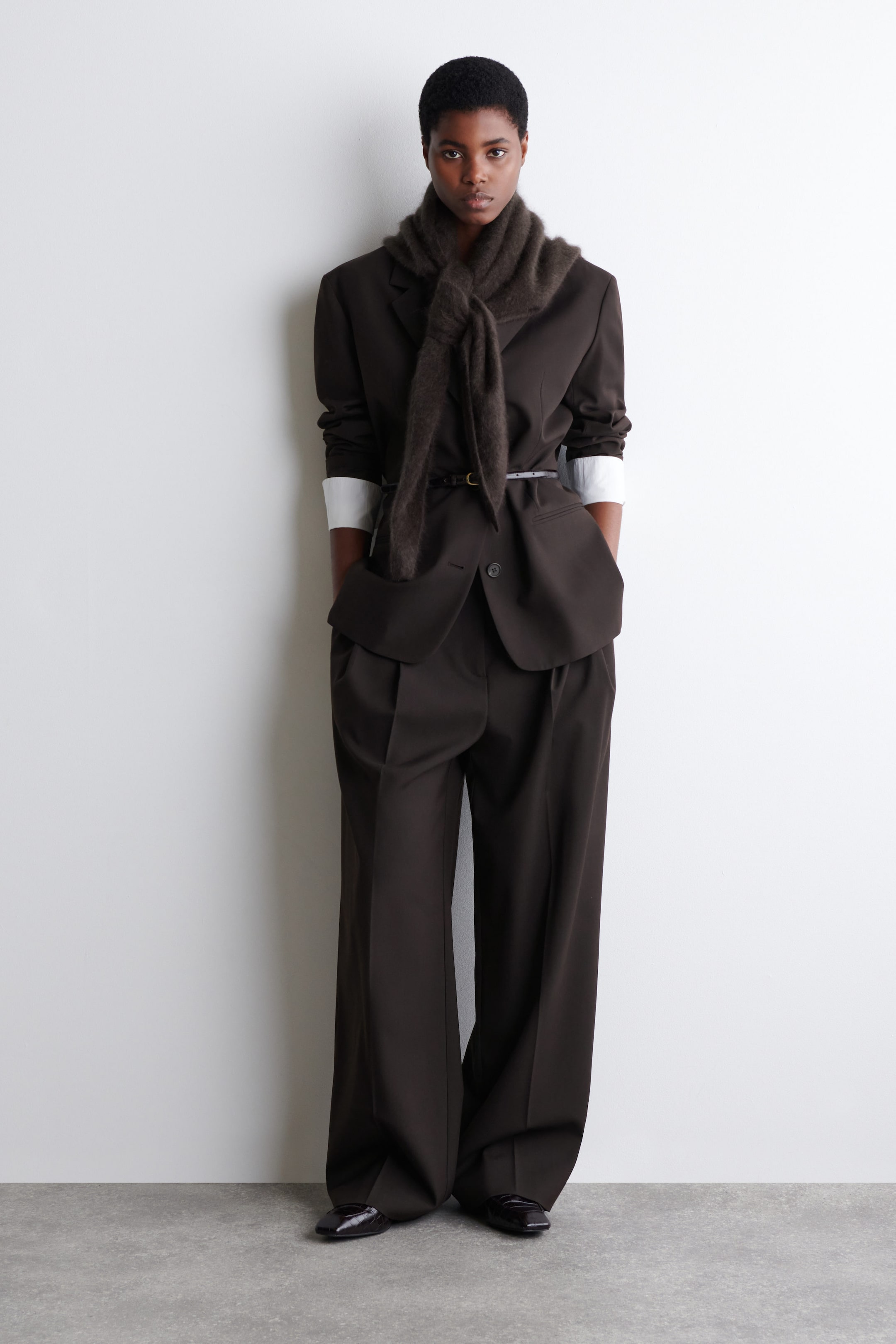 BRUSHED-CASHMERE TRIANGLE SCARF