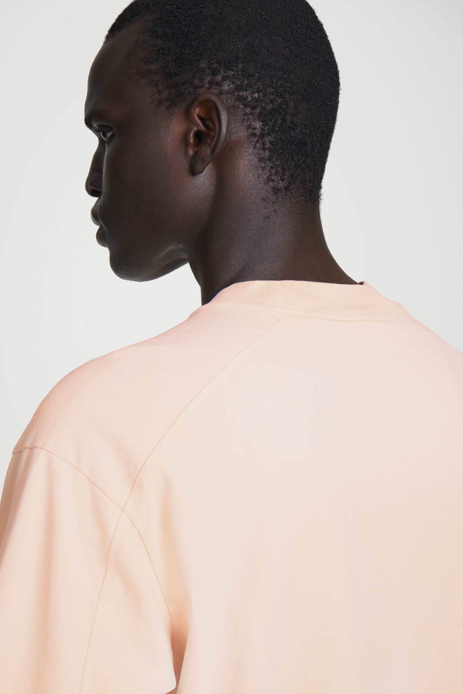 OVERSIZED WASHED-JERSEY MOCK-NECK T-SHIRT - APRICOT/BLACK/GREEN - 7