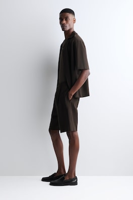 MILANO-JERSEY SHORTS — BROWN 3