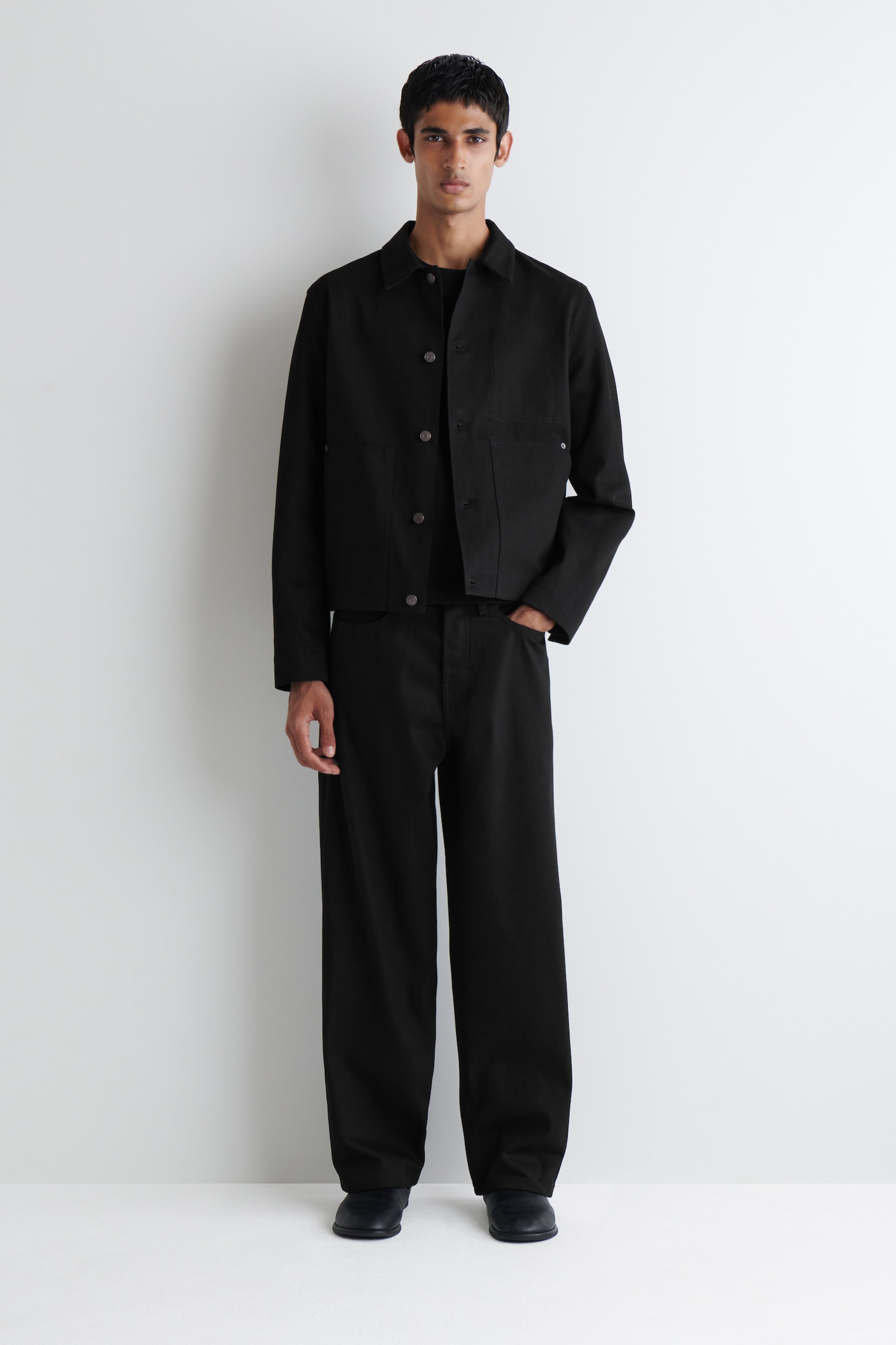 JEAN RIDER DROIT EN DENIM SELVEDGE BRUT - NOIR/INDIGO BRUT