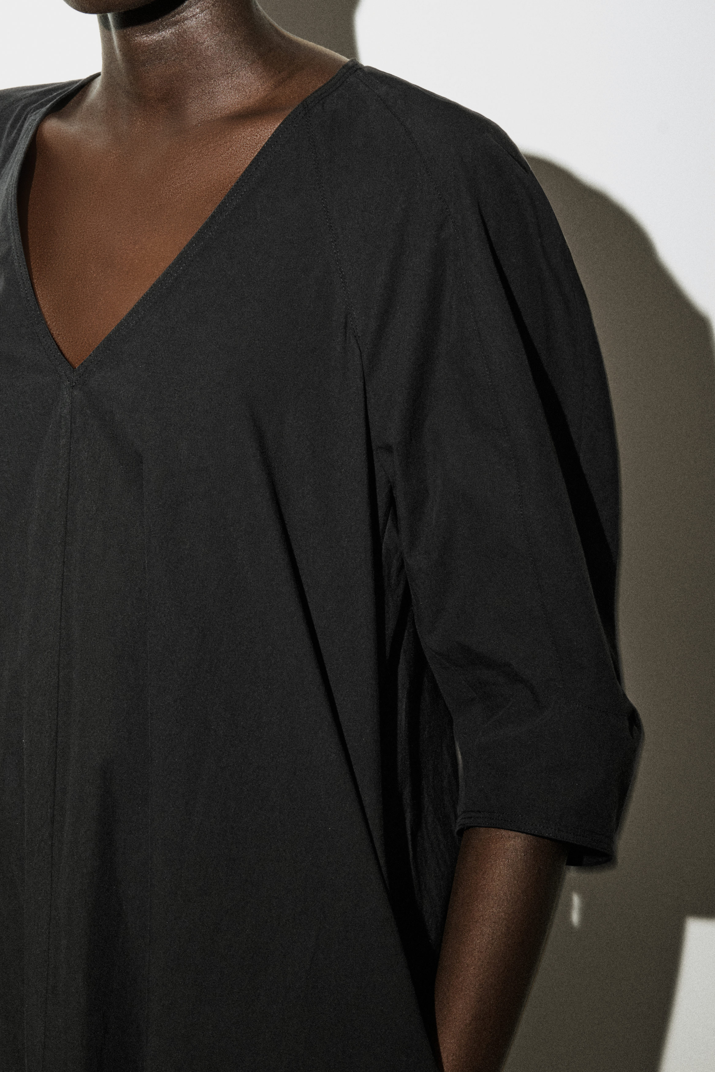 deep v neck dress cos COS Women's V-Neck Wrapped Midi Dress in Red | Rayon