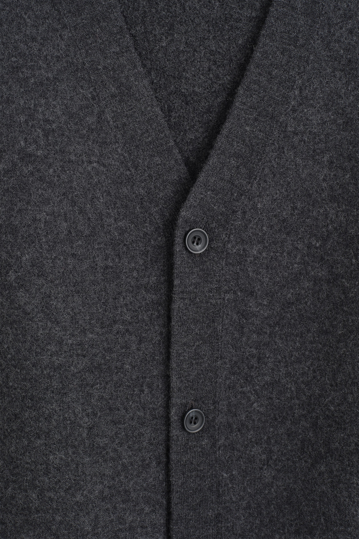BUTTONED BOILED-WOOL VEST — CHARCOAL MÉLANGE