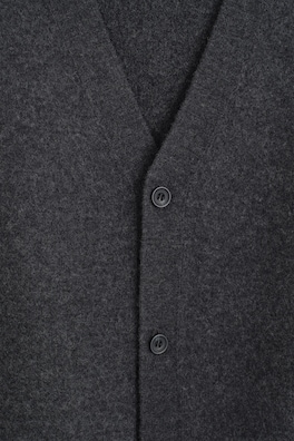 BUTTONED BOILED-WOOL VEST — CHARCOAL MÉLANGE 6