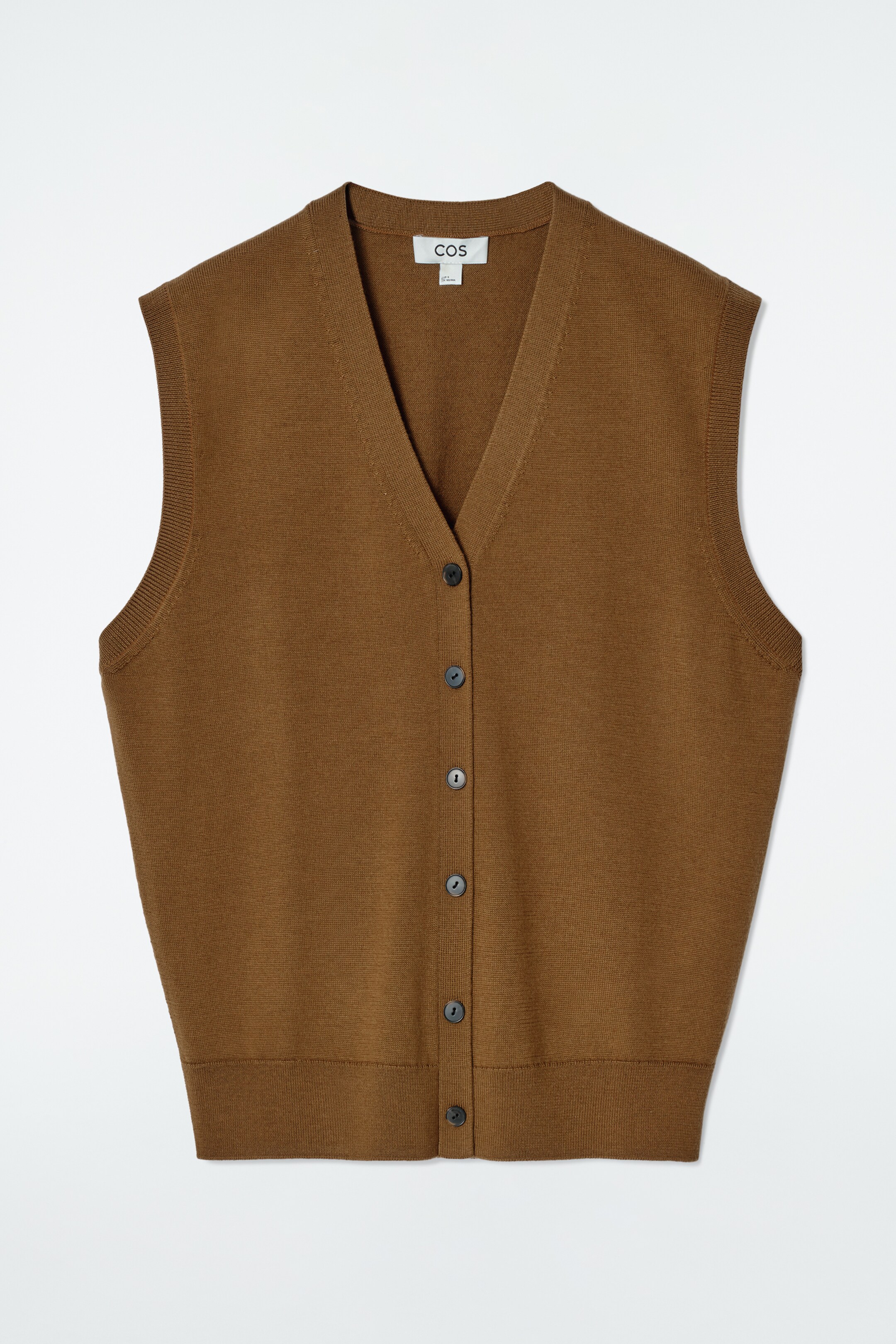 Ver imagen más grande: CHALECO DE LANA MERINO CUELLO DE PICO - MARRÓN - MUJER | H&M ES 6