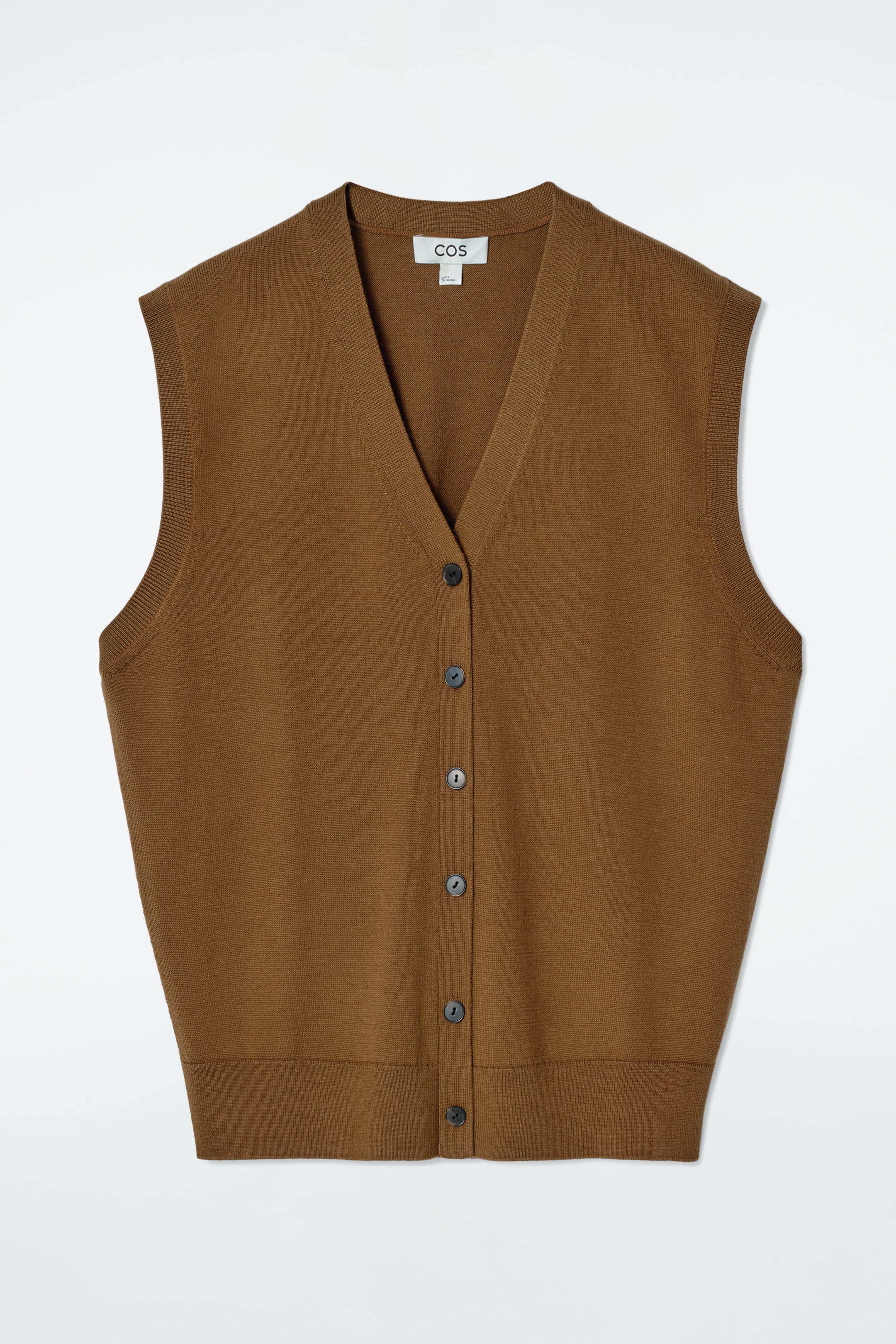 Ver imagen más grande: CHALECO DE LANA MERINO CUELLO DE PICO - MARRÓN - MUJER | H&M ES 6
