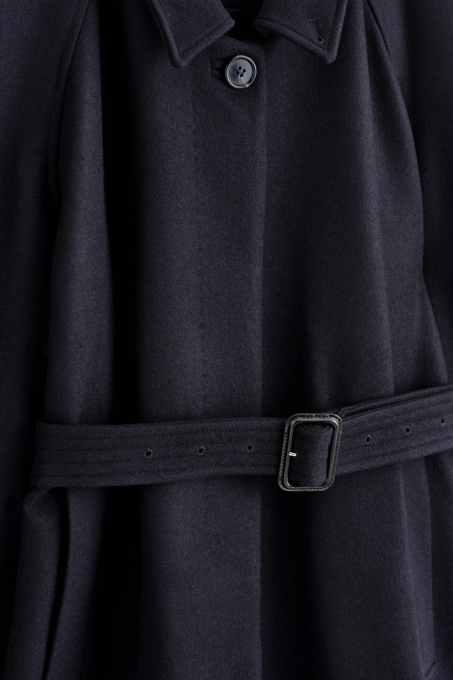 TRENCH-COAT EN LAINE MÉLANGÉE - BLEU MARINE - 3