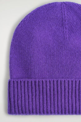 PURE CASHMERE BEANIE — PURPLE 6