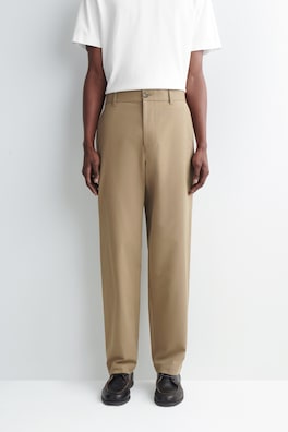 COTTON REGULAR-FIT STRAIGHT-LEG CHINOS — BEIGE 5