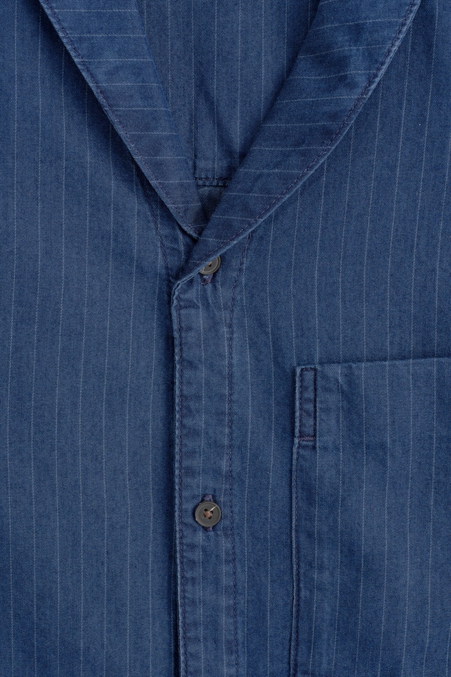 PINSTRIPED DENIM SHIRT — INDIGO / PINSTRIPED