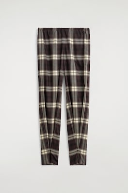 CHECKED BARREL-LEG TROUSERS — BURGUNDY / CHECKED 2