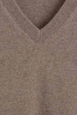 PURE CASHMERE V-NECK SWEATER — BEIGE / UNDYED 6