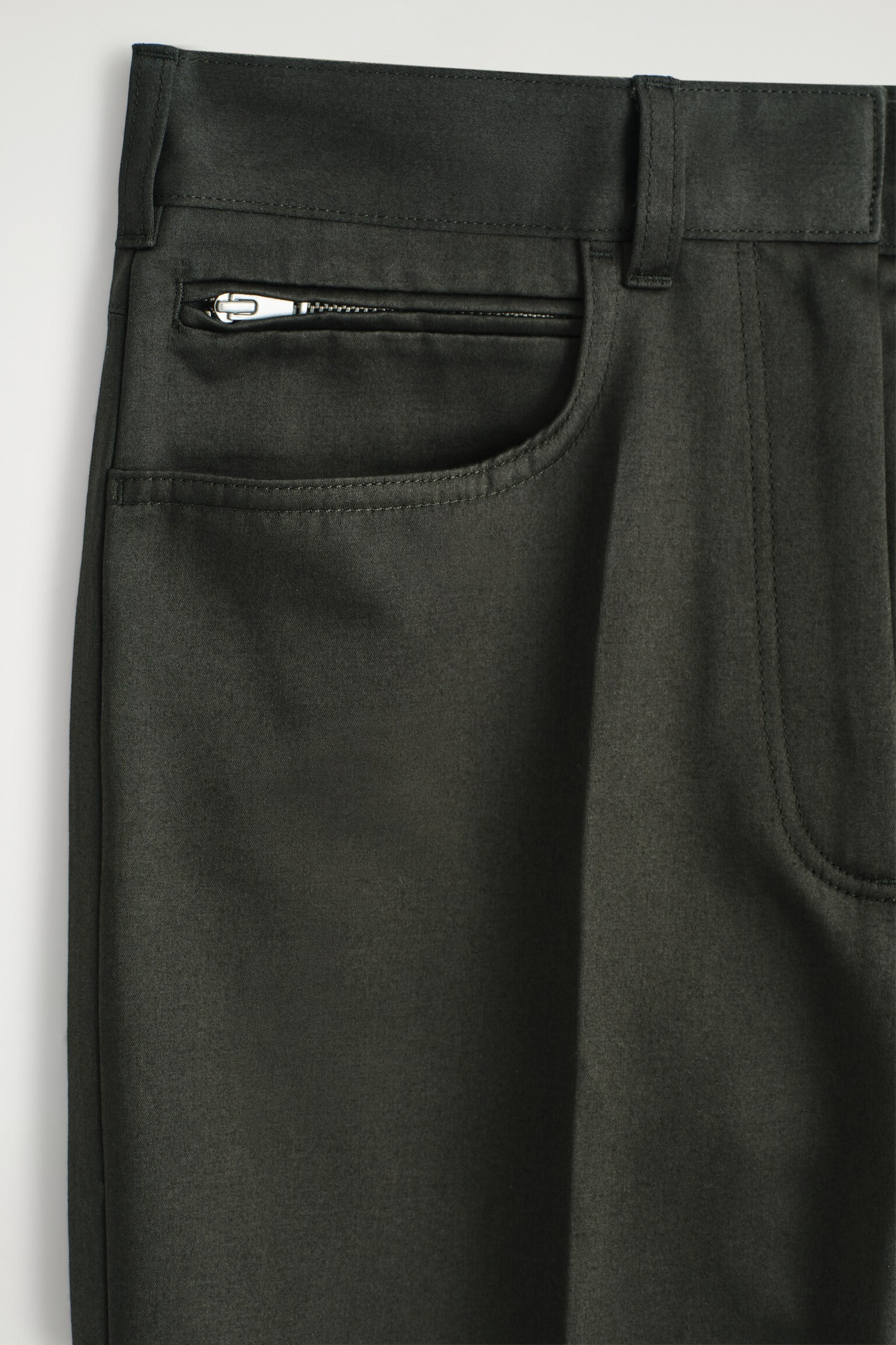 PANTALONI IN RASO A GAMBA DRITTA - KAKI - 5