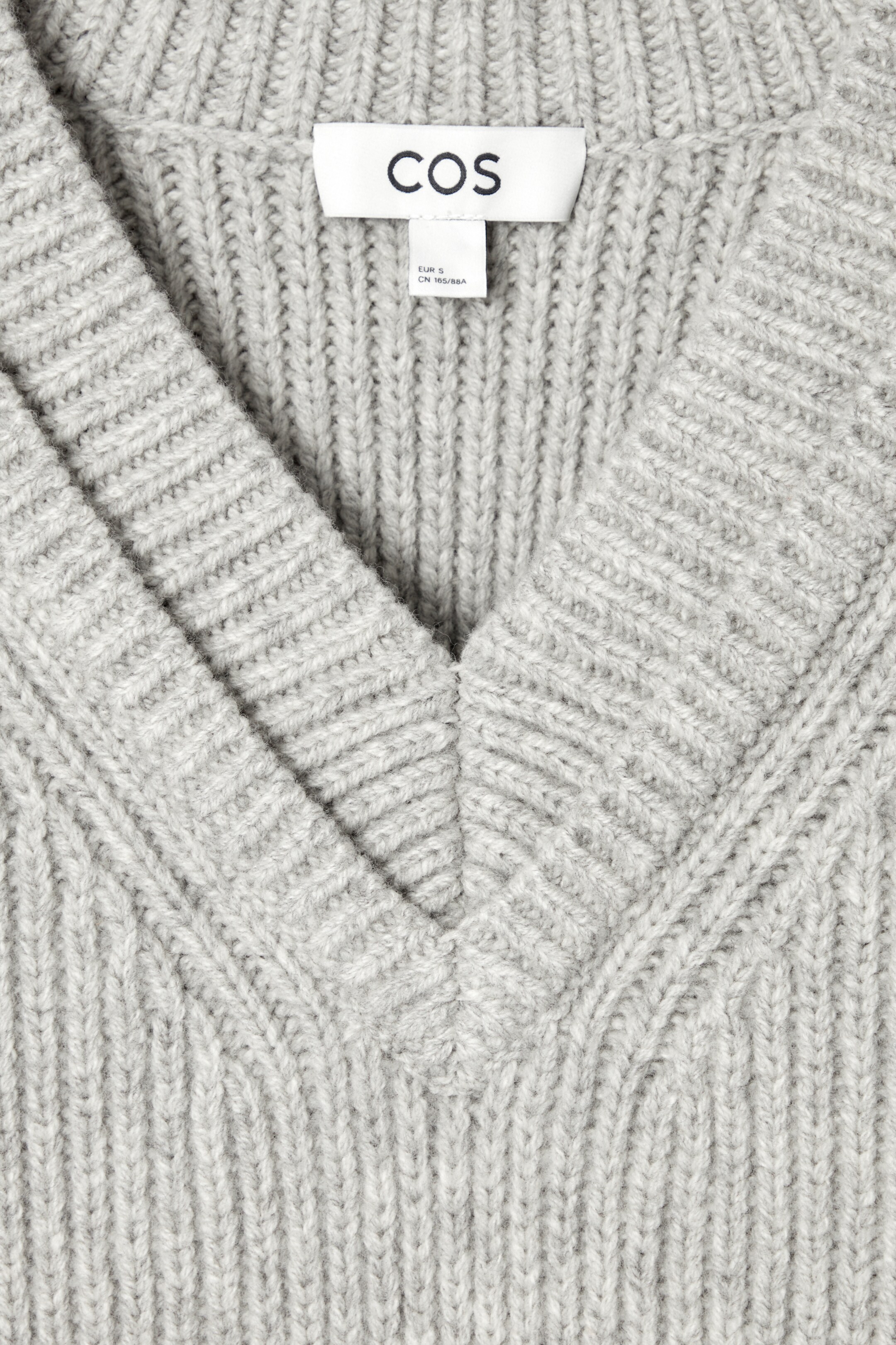 View larger image: LAYERED V-NECK MERINO WOOL JUMPER - LIGHT GREY - Ladies | H&M GB 2