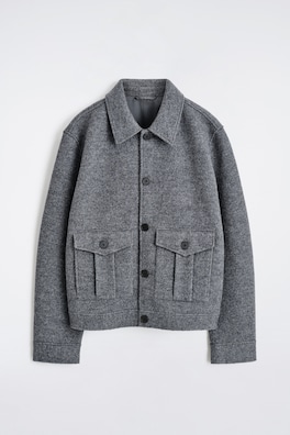BOILED-WOOL JACKET — GREY MÉLANGE 2