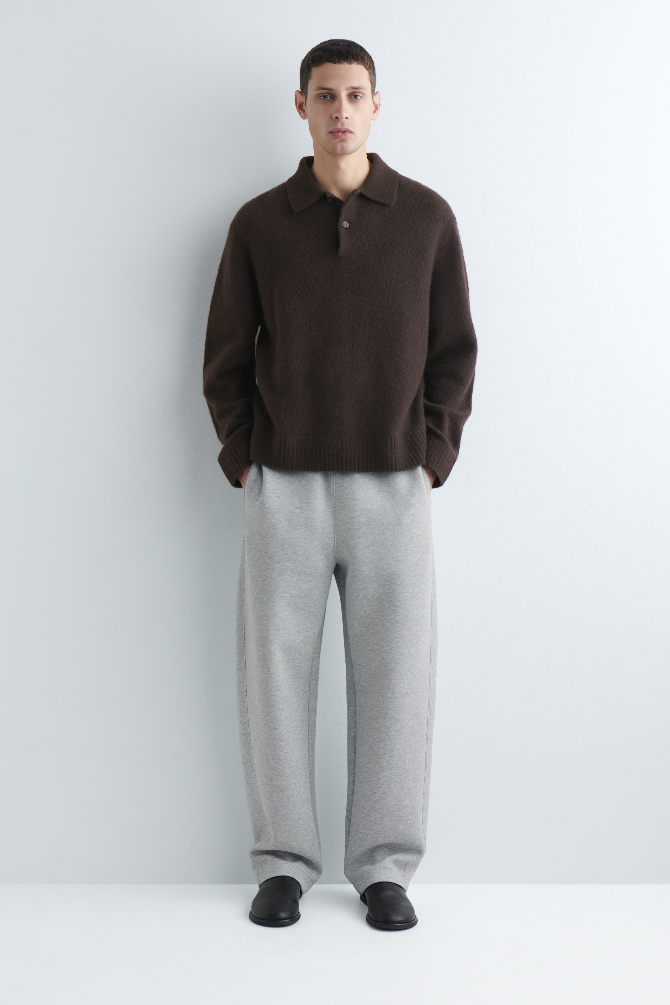 Ver imagem maior: Calças de jogging com perna larga estilo scuba - CINZA MESCLA - HOMEM | H&M PT 1