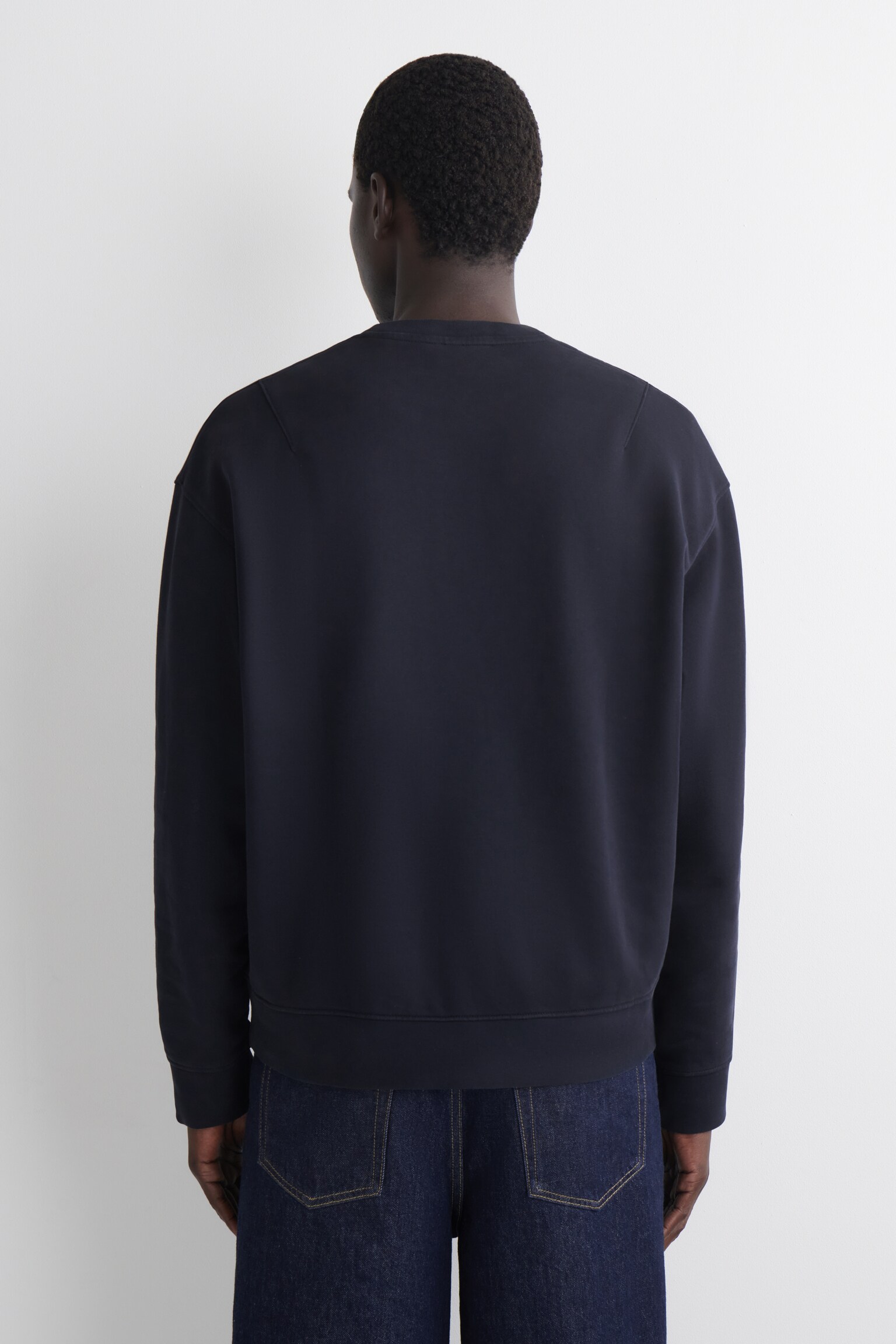 WASHED-COTTON SWEATSHIRT - NAVY/WHITE/LIGHT GREEN - 5