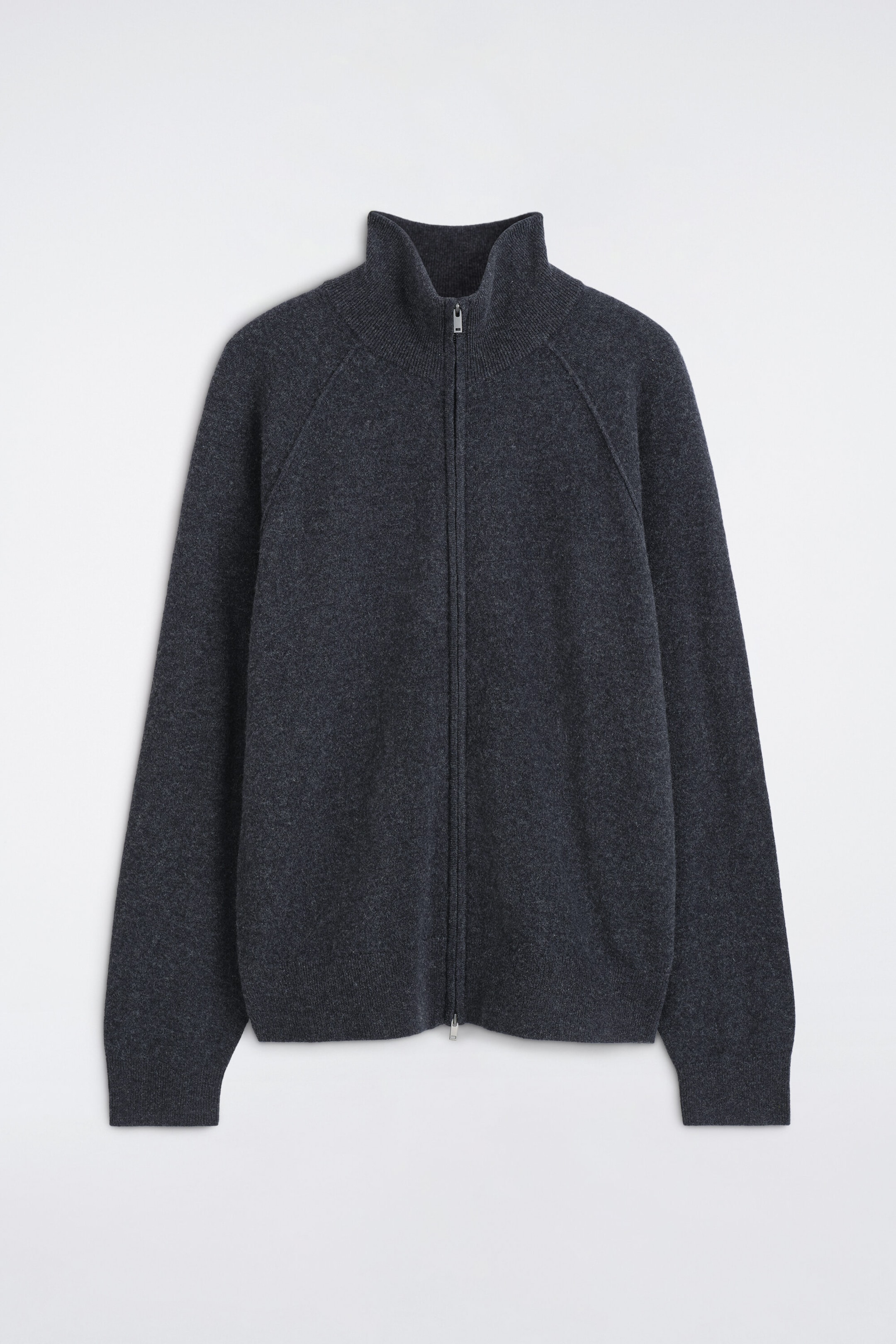 CARDIGAN ZIPPÉ À COL CHEMINÉE EN PUR CACHEMIRE