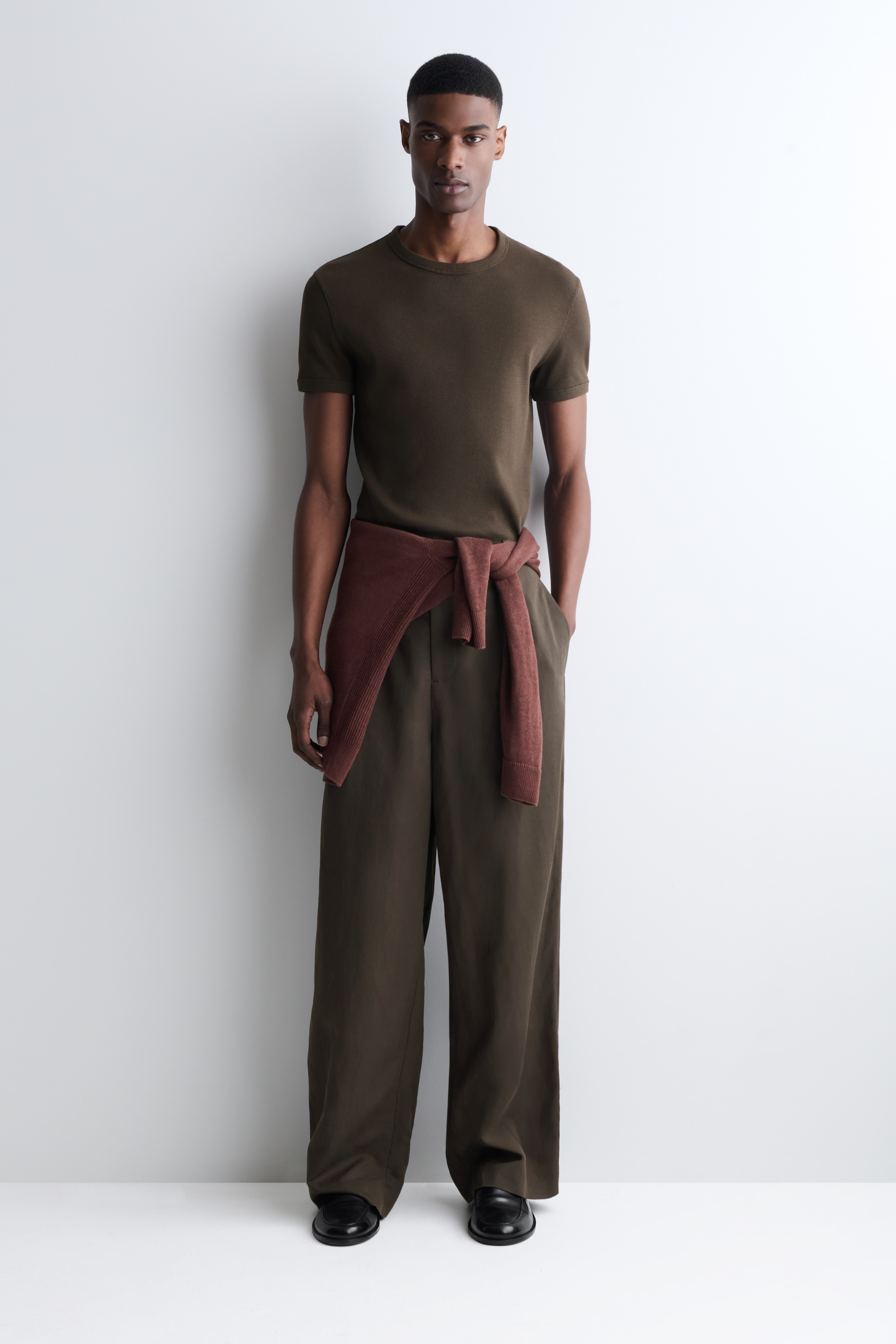 SLIM RIBBED COTTON T-SHIRT
