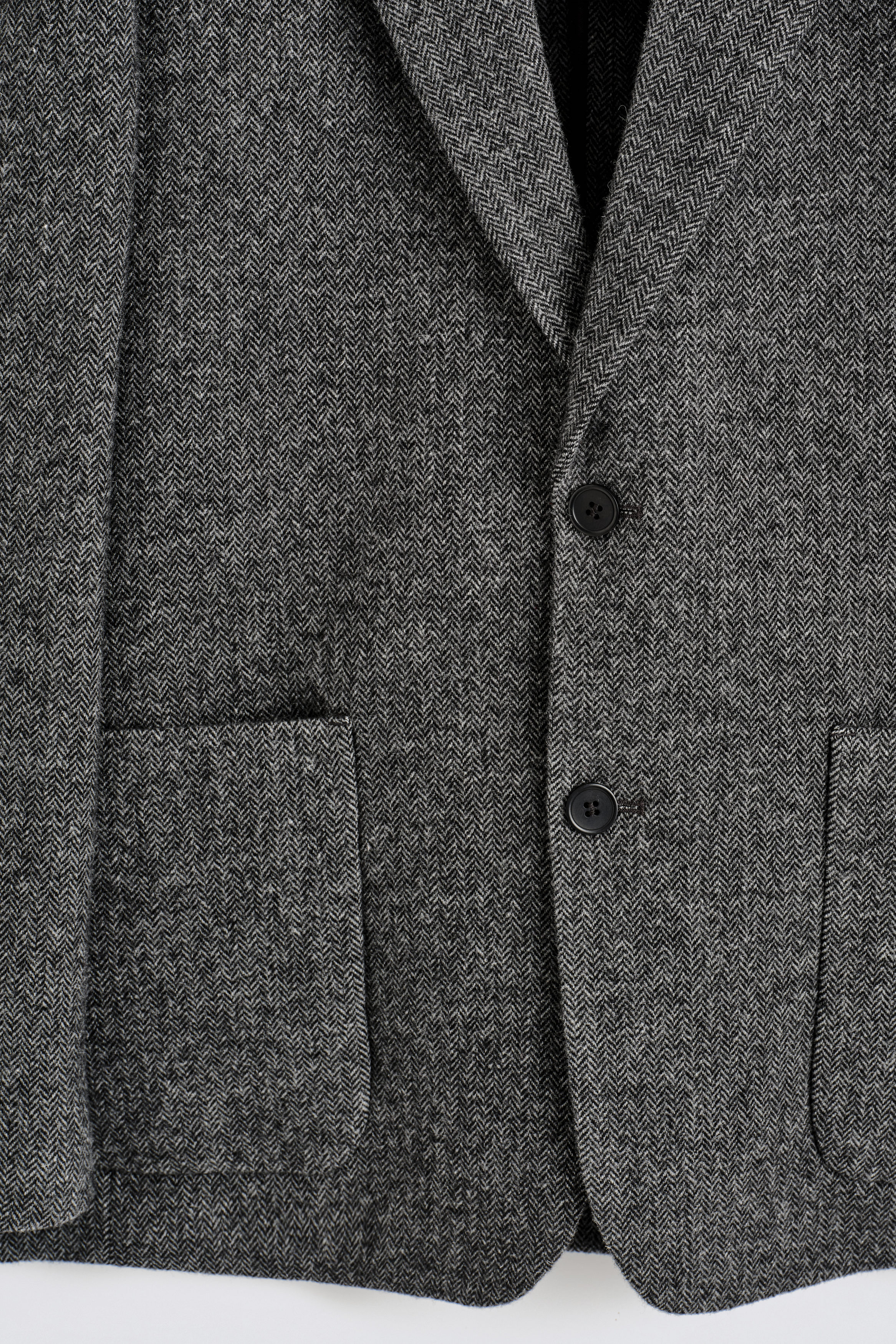 UNSTRUCTURED WOOL-HERRINGBONE BLAZER - DARK KHAKI | COS