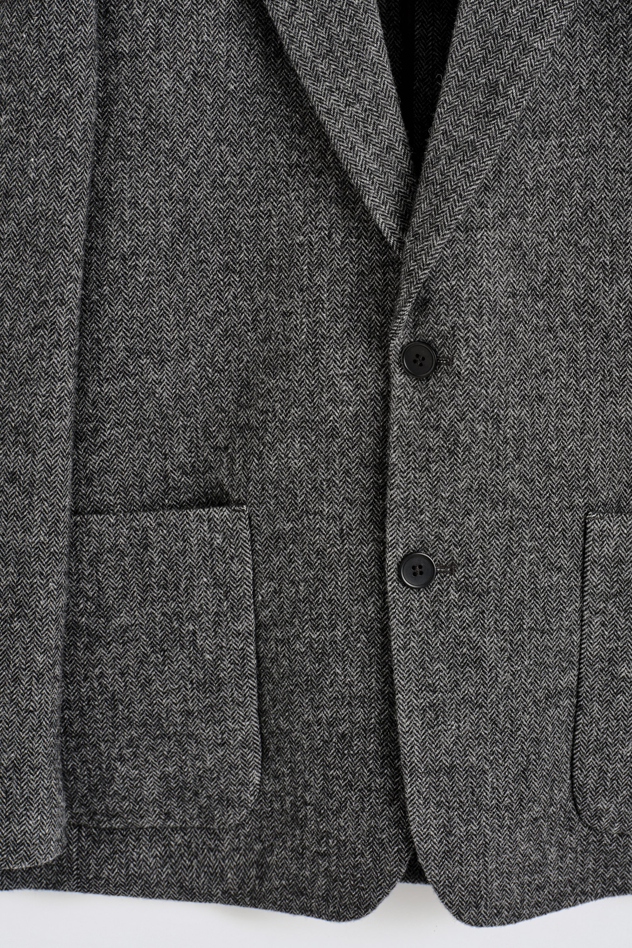 UNSTRUCTURED WOOL-HERRINGBONE BLAZER