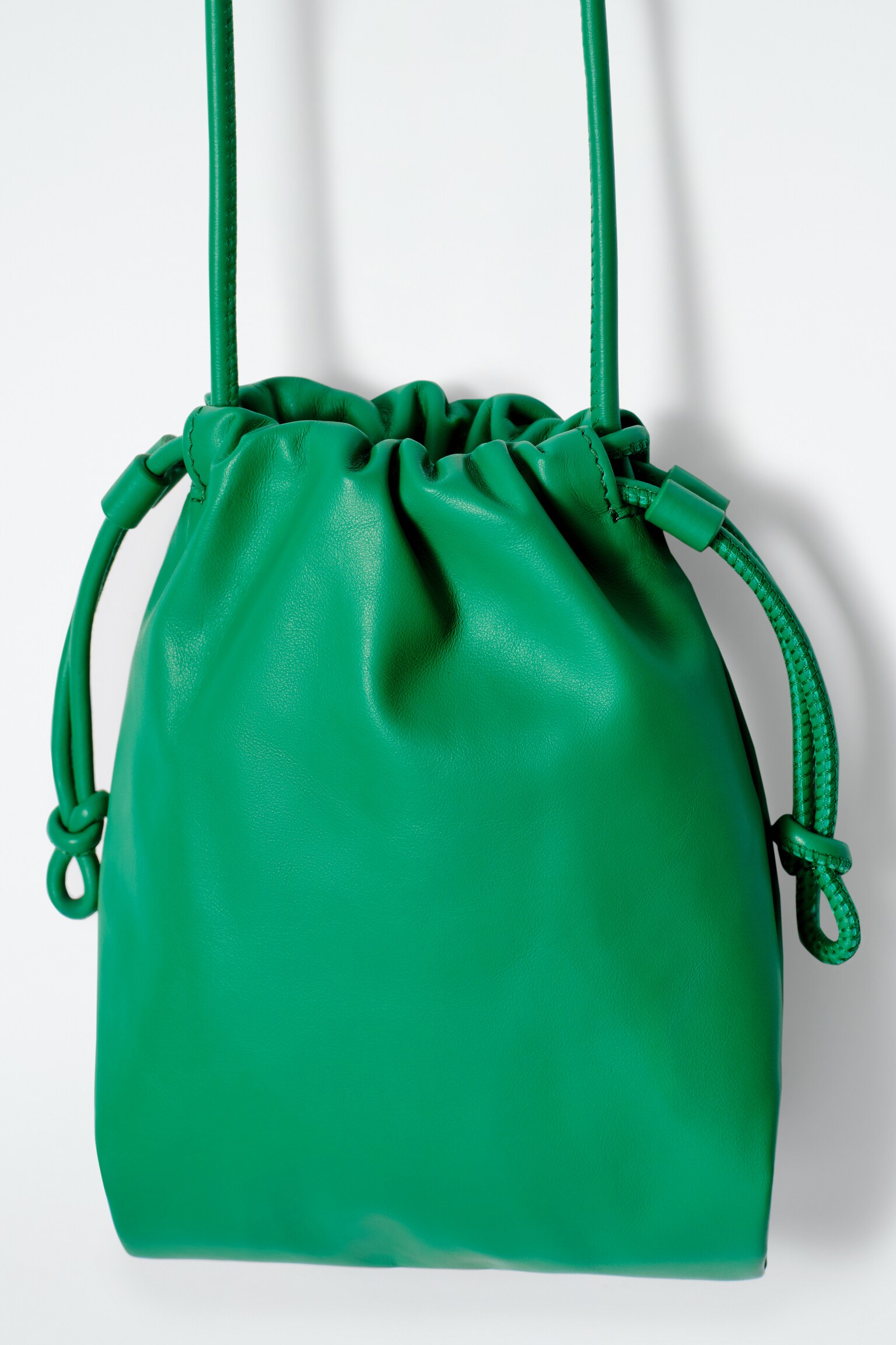 BORSA PORTA CELLULARE CAVATELLI IN PELLE - VERDE - 3