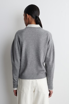 BALLOON-SLEEVE MERINO WOOL JUMPER — GREY 4